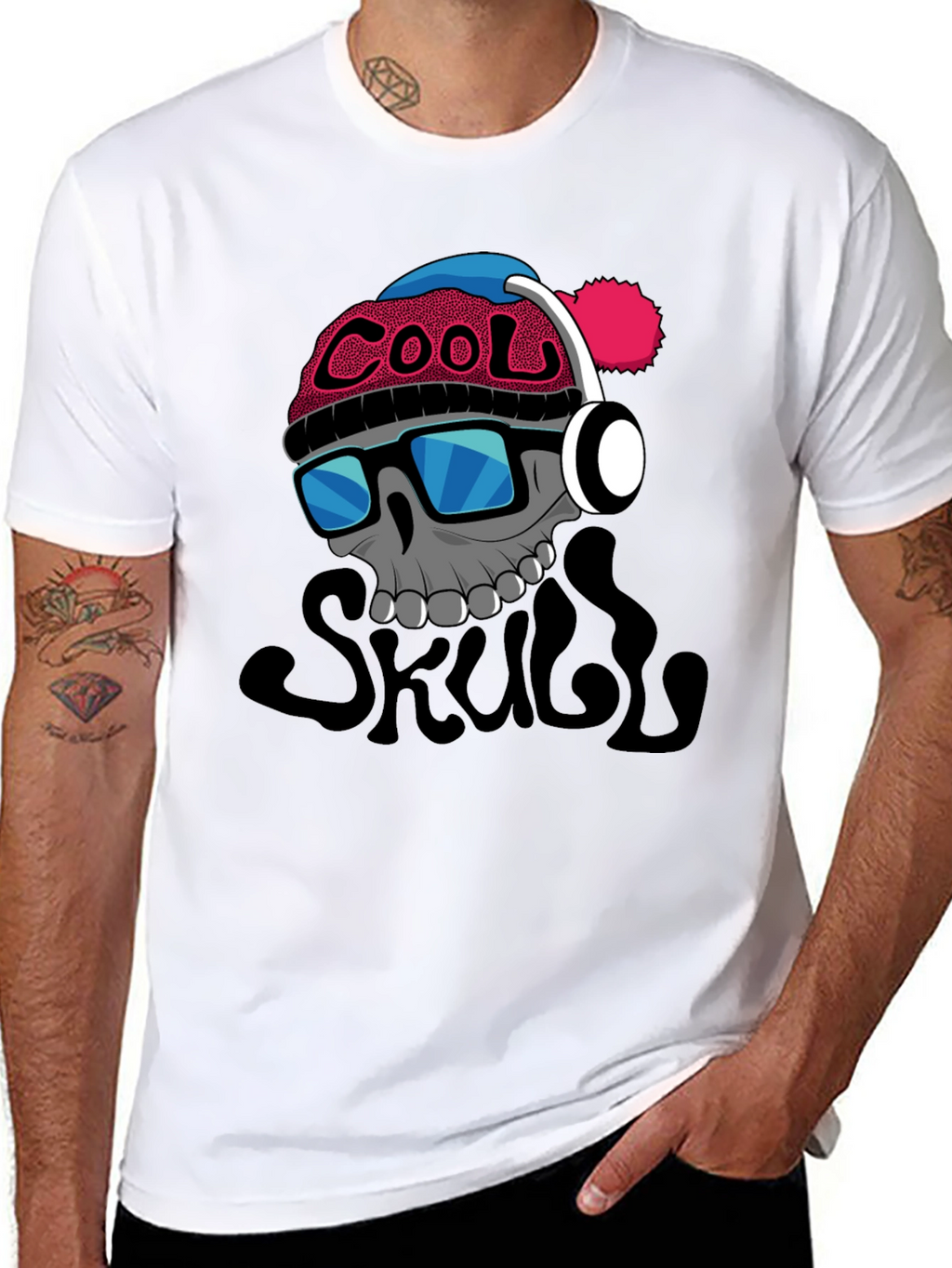 Cool Skull Graphic T-Shirt - Black