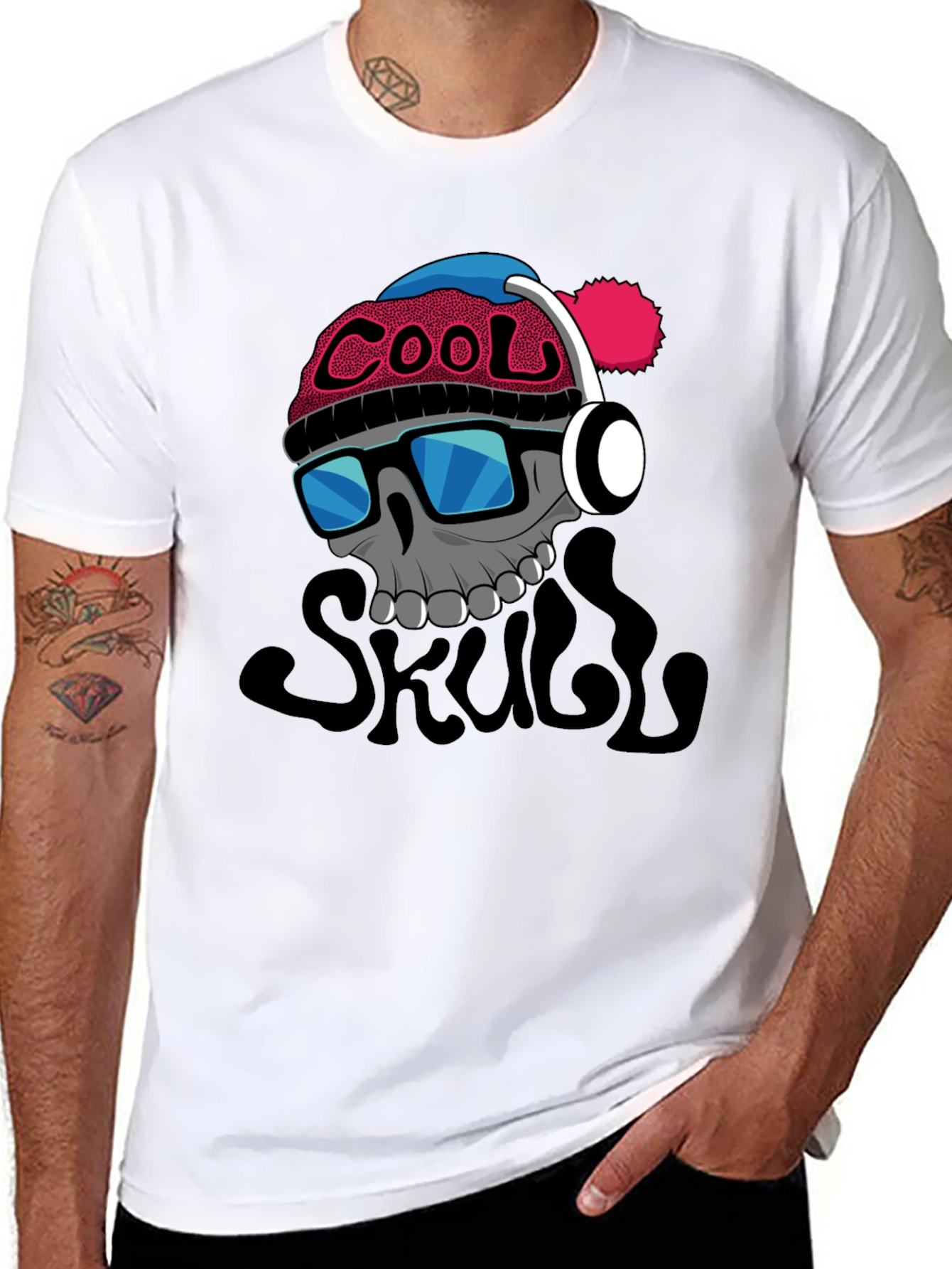 Cool Skull Graphic T-Shirt - Black