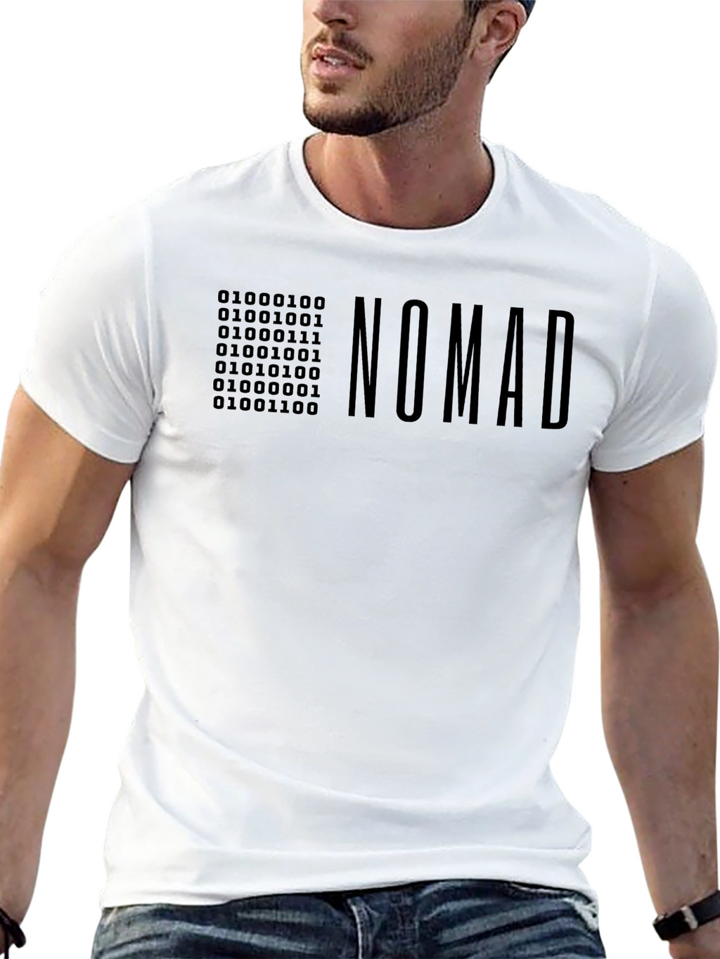 NOMAD Binary Code T-Shirt - Modern Graphic Tee
