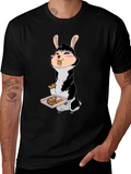 Pizza Eating Bunny T-Shirt