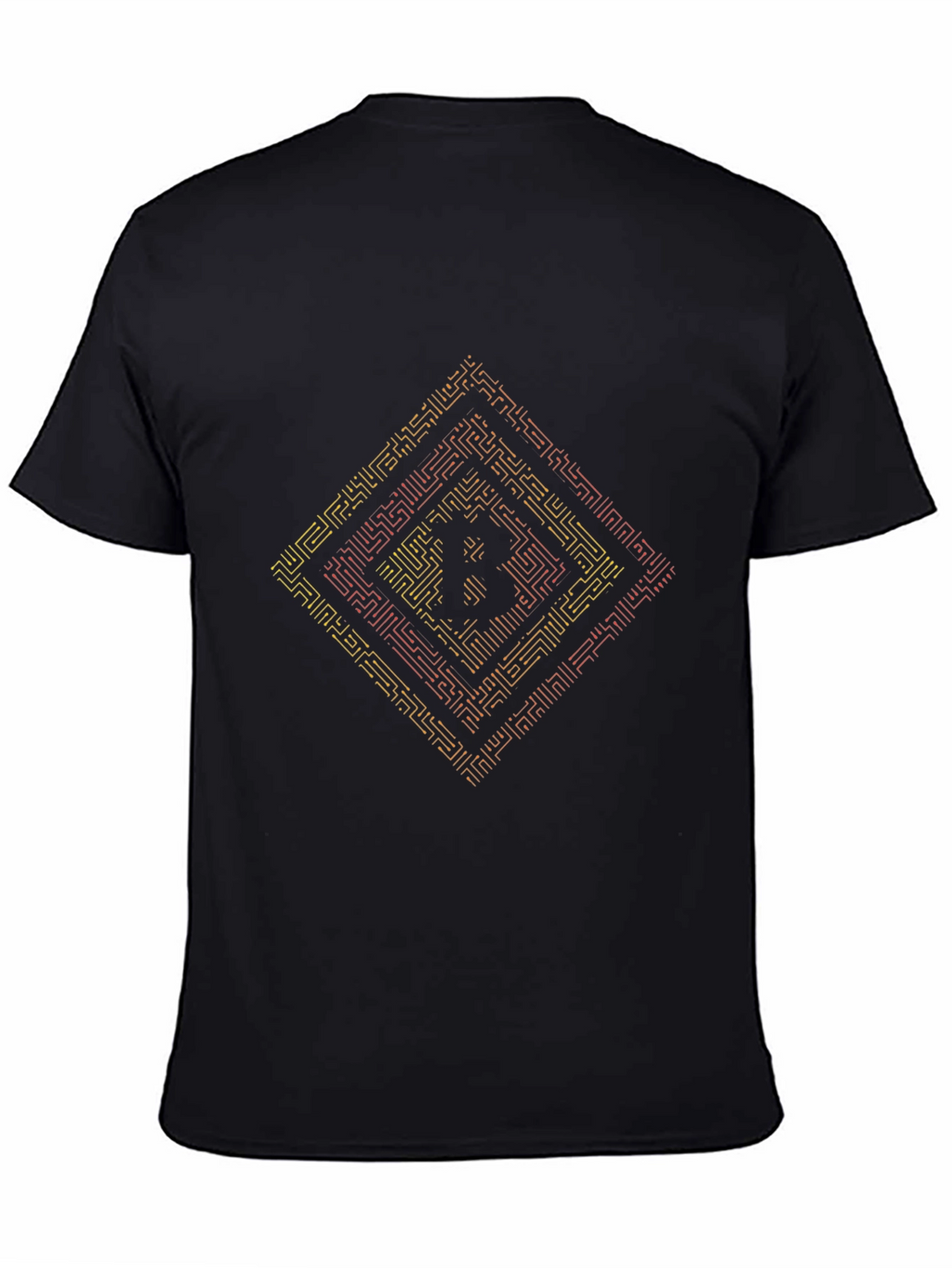 Bitcoin Maze Graphic T-Shirt - Black Crypto Tee