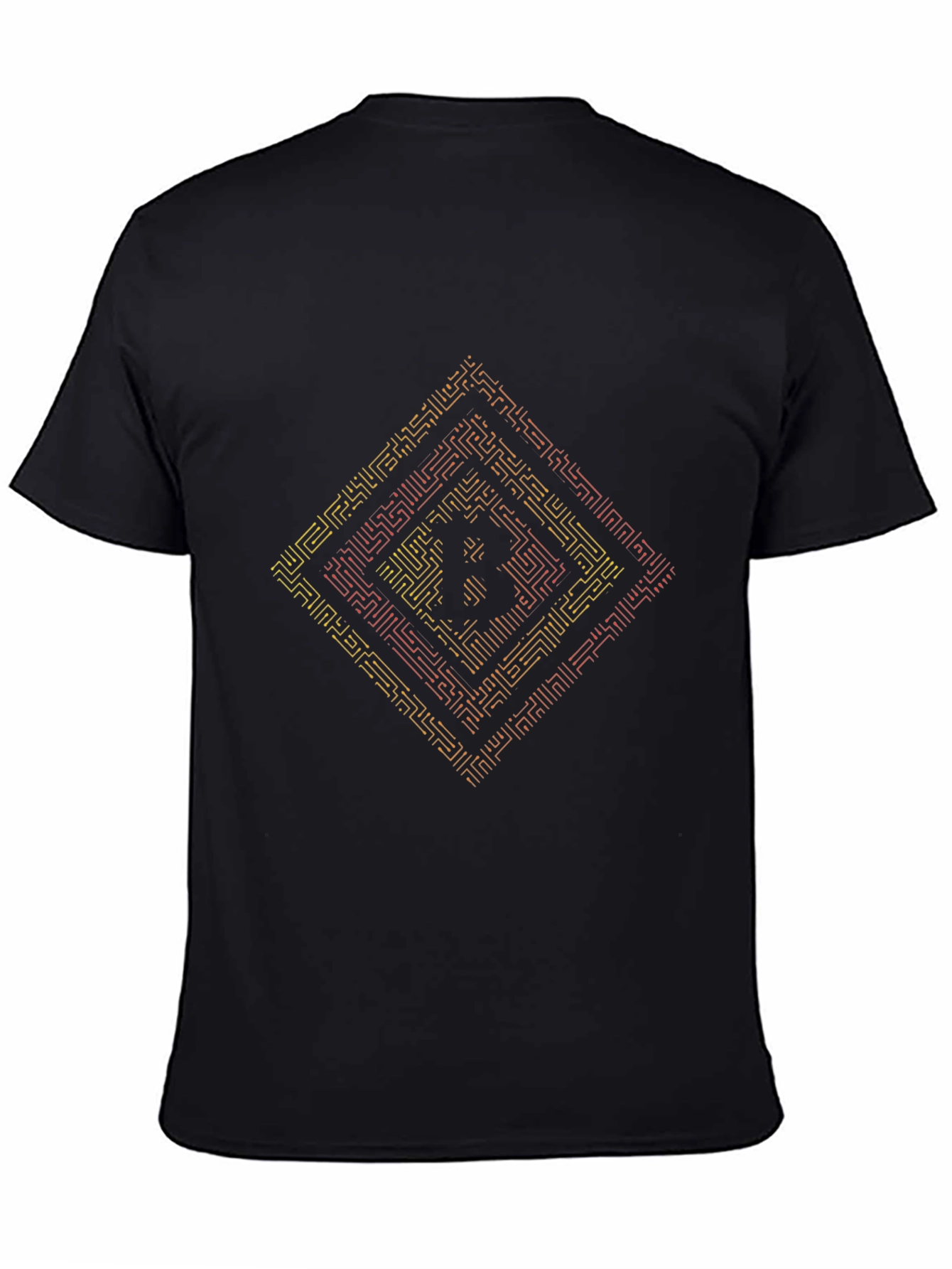 Bitcoin Maze Graphic T-Shirt - Black Crypto Tee