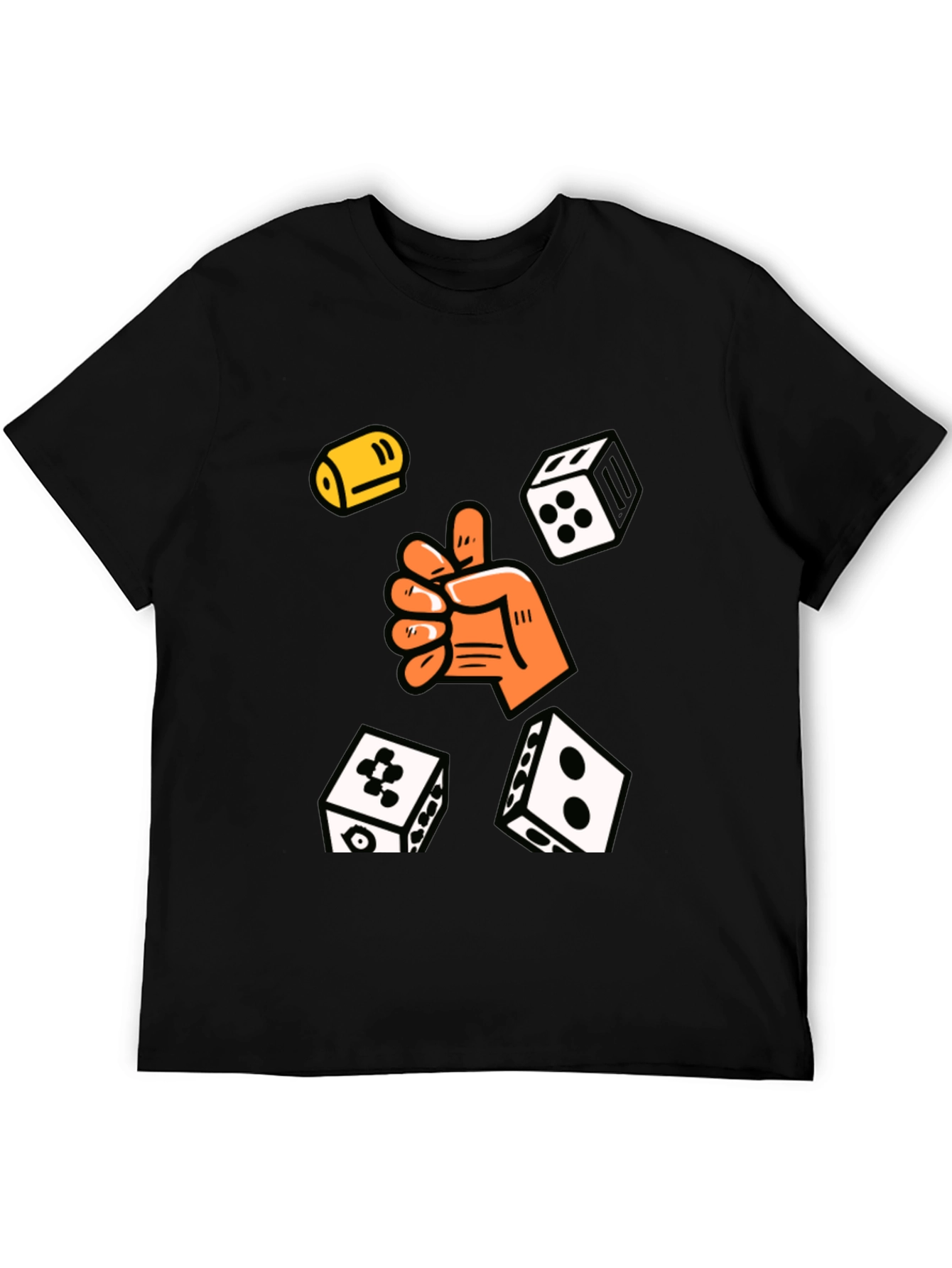Lucky Dice Graphic Tee - Black Cotton Blend
