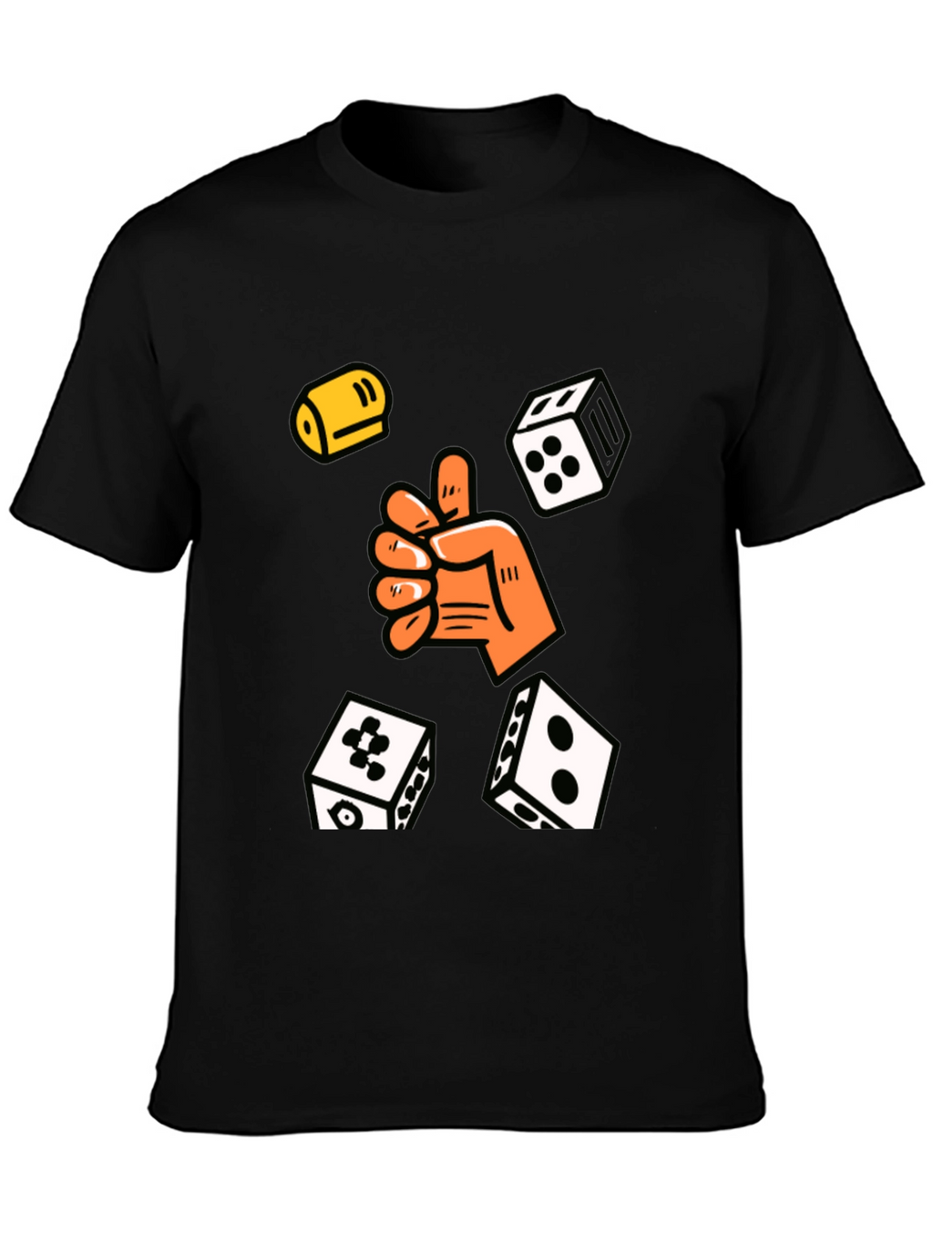 Lucky Dice Graphic Tee - Black Cotton Blend