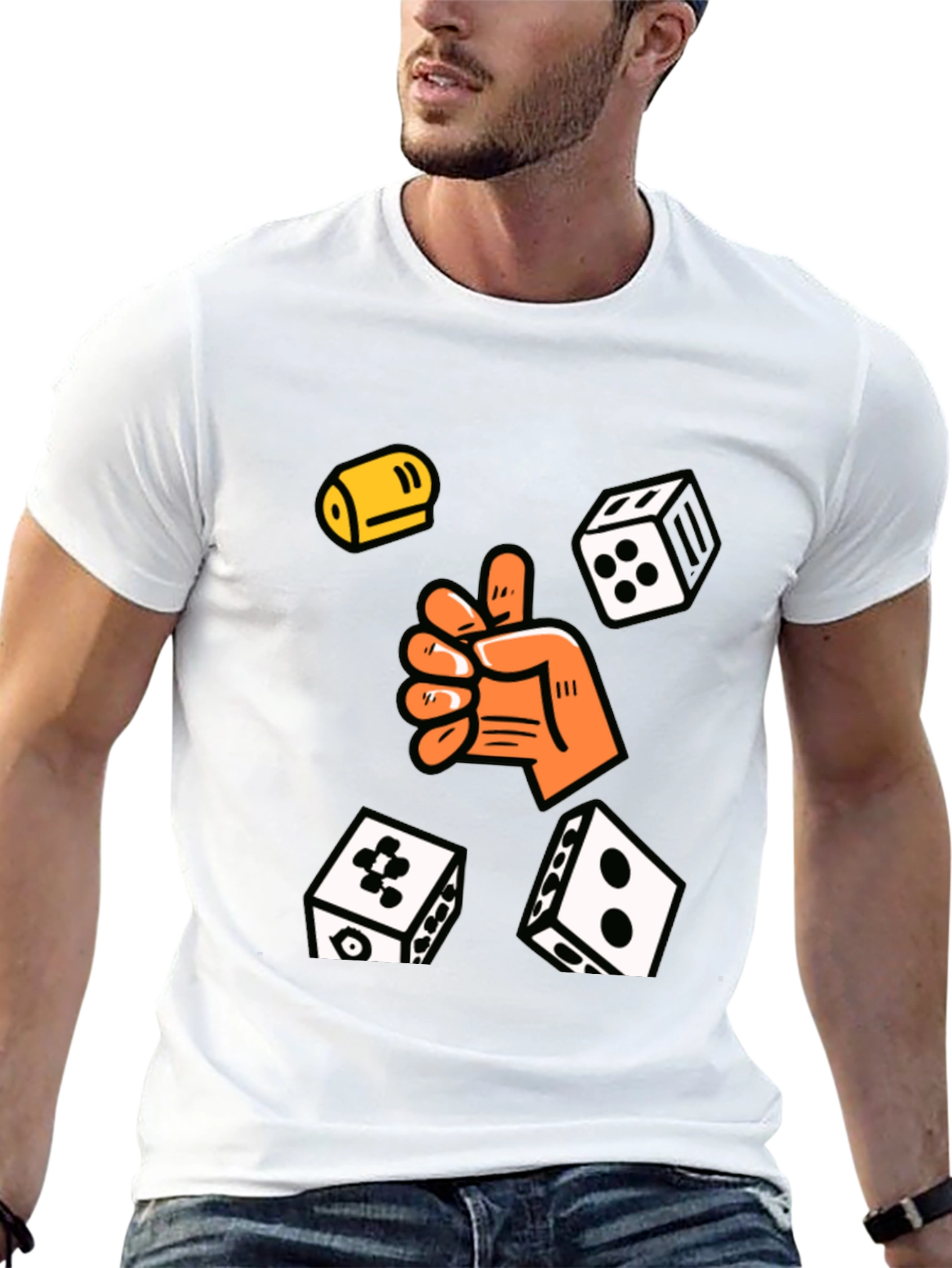 Lucky Dice Graphic Tee - Black Cotton Blend