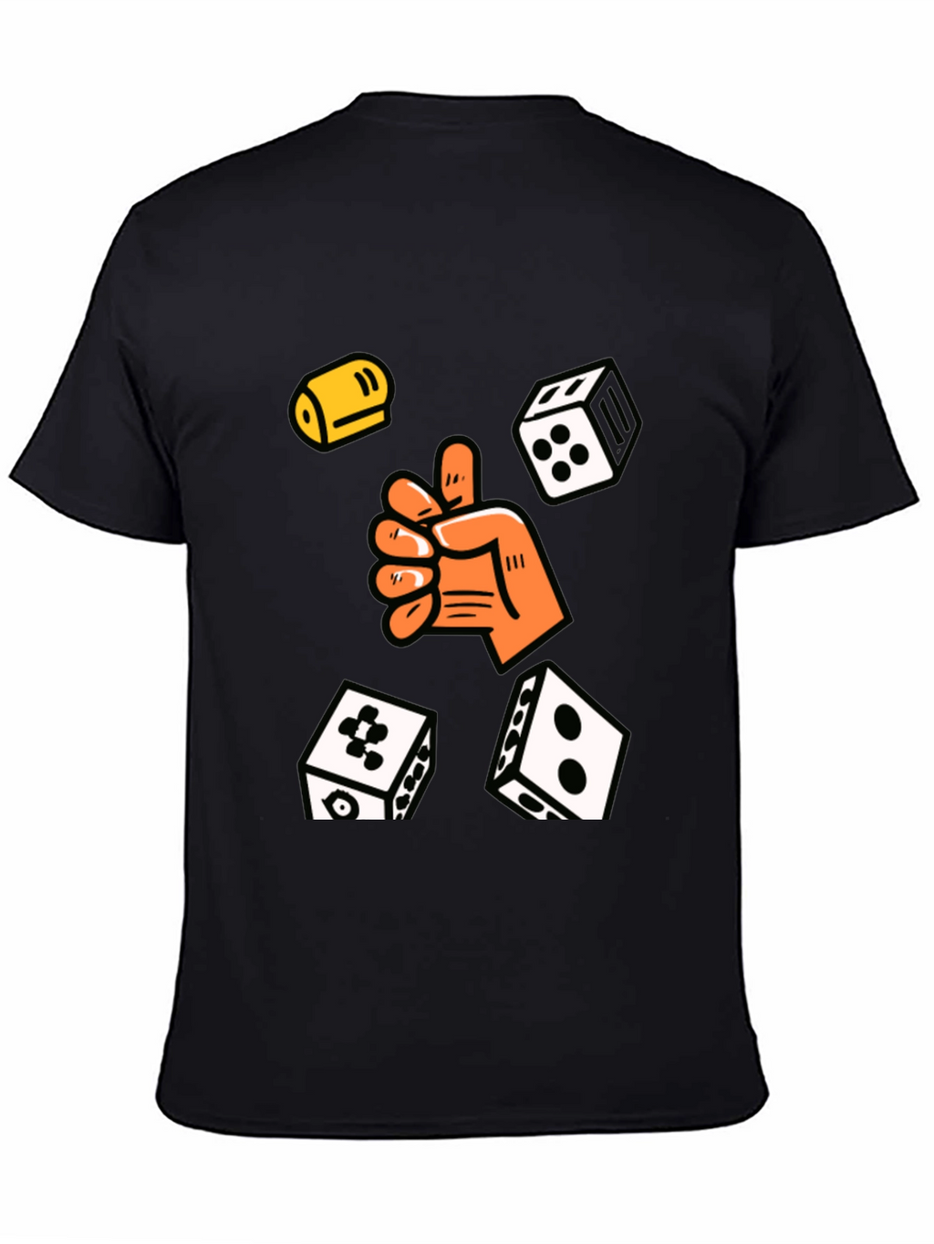 Lucky Dice Graphic Tee - Black Cotton Blend