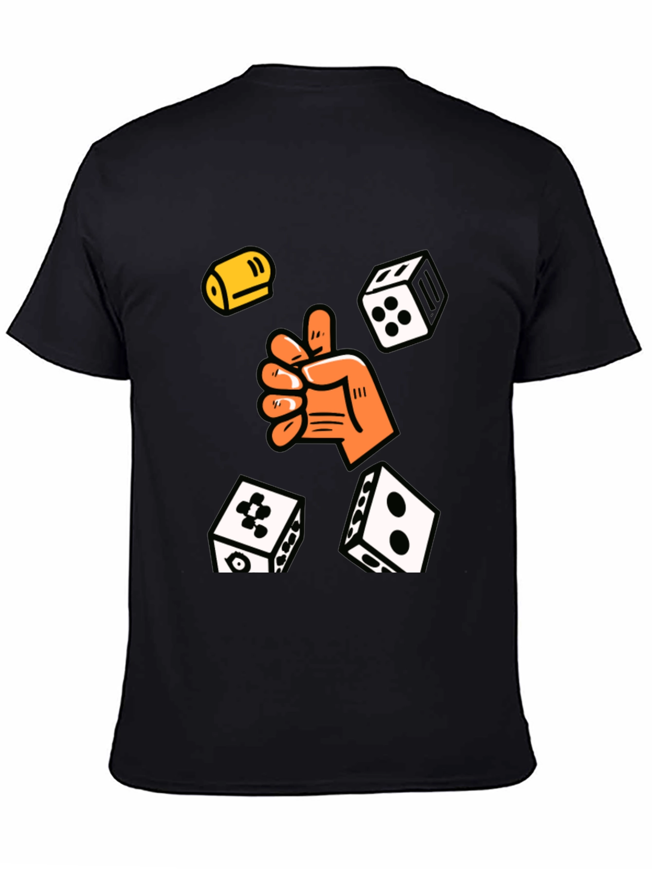 Lucky Dice Graphic Tee - Black Cotton Blend
