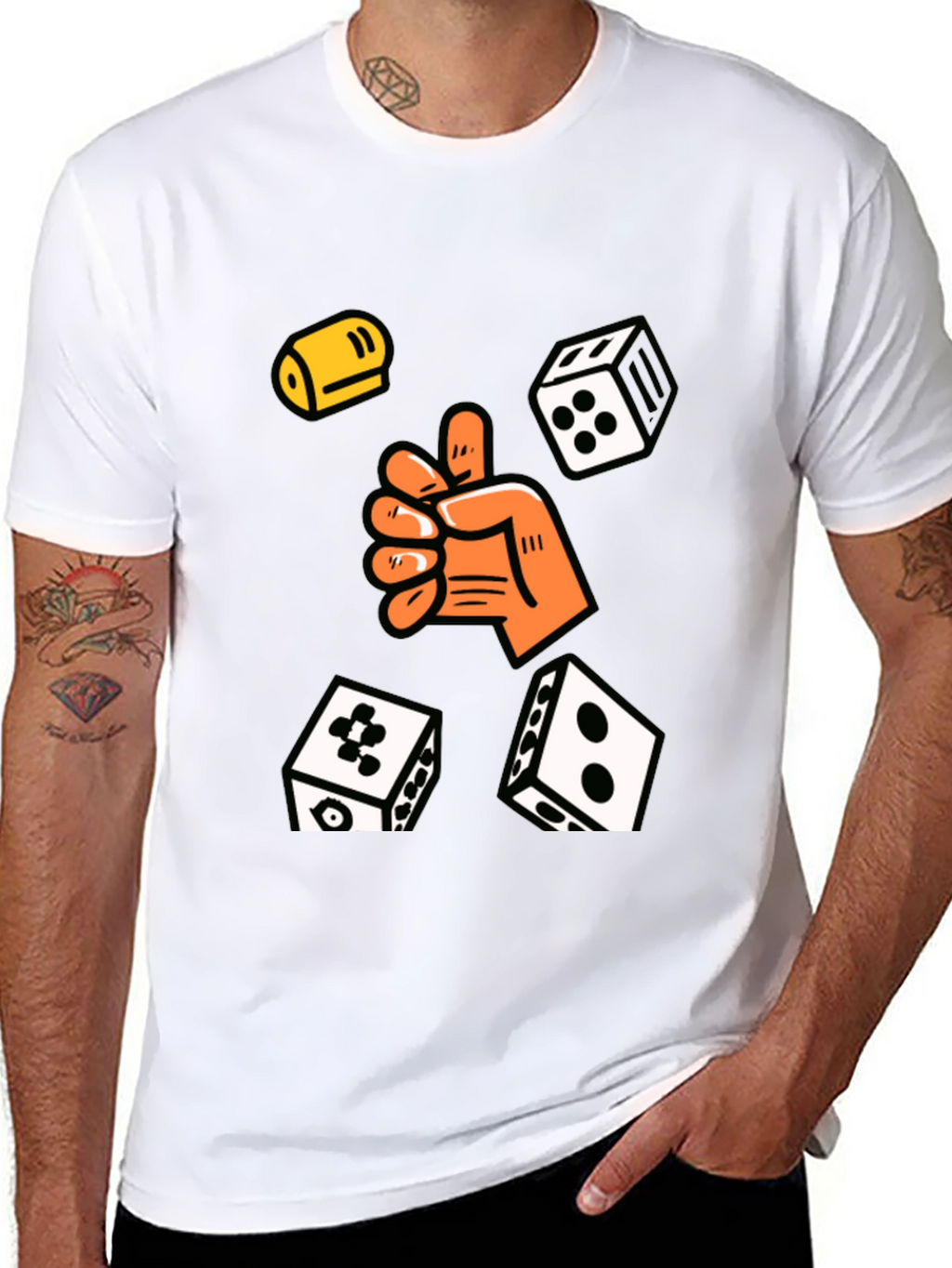 Lucky Dice Graphic Tee - Black Cotton Blend