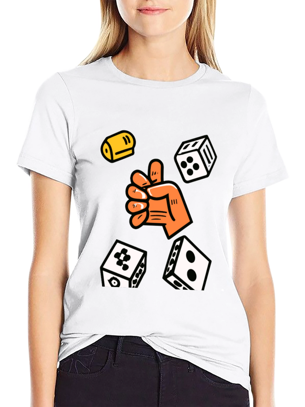 Lucky Dice Graphic Tee - Black Cotton Blend