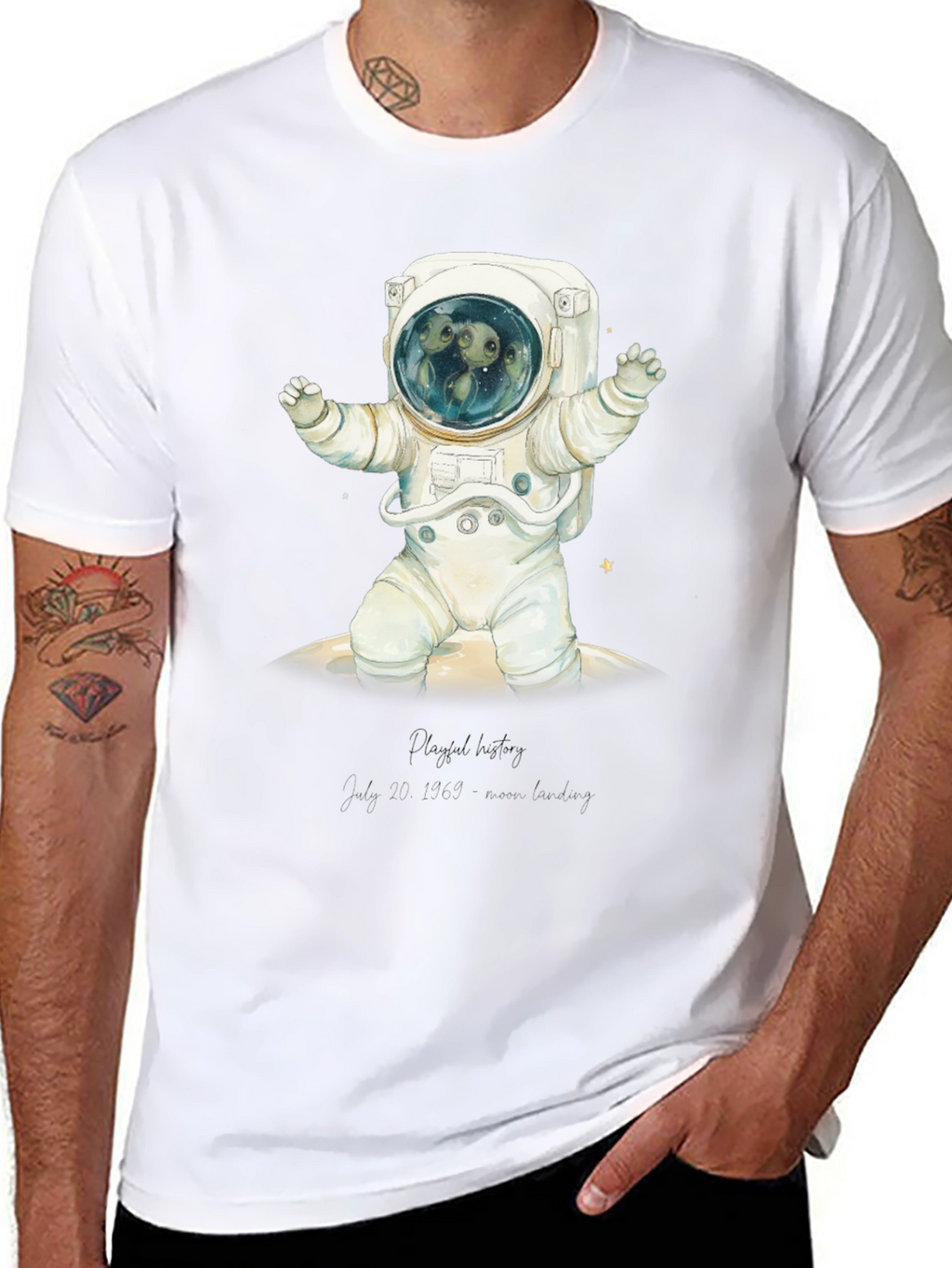 Astronaut Graphic Tee - Space Alien Crew