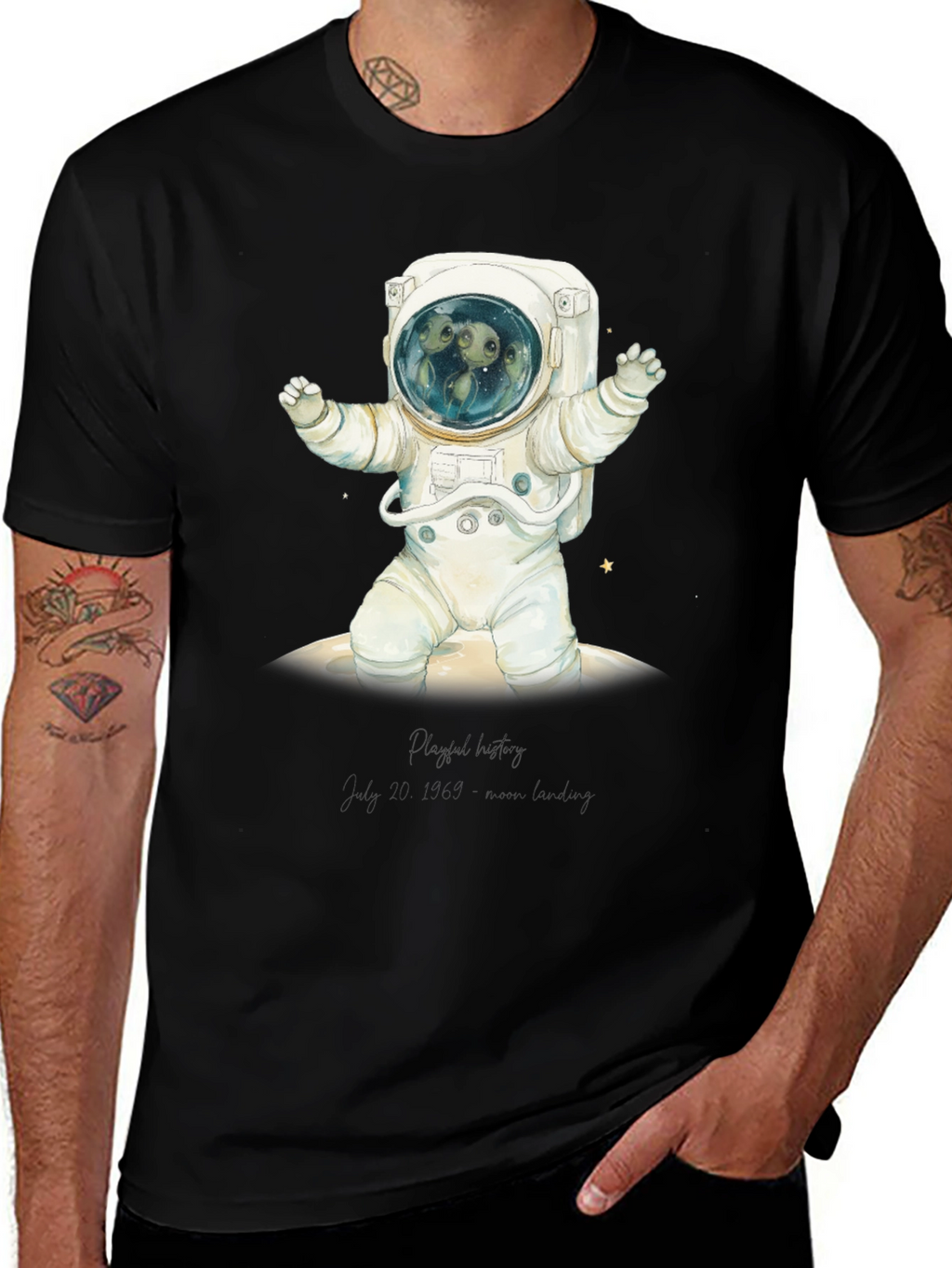 Astronaut Graphic Tee - Space Alien Crew