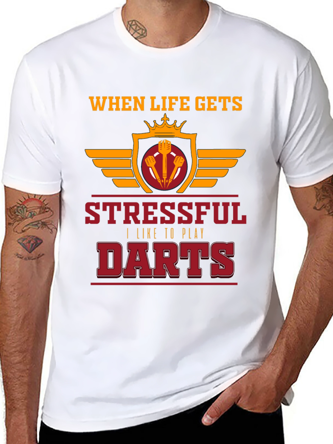 Stressful Darts Black T-Shirt