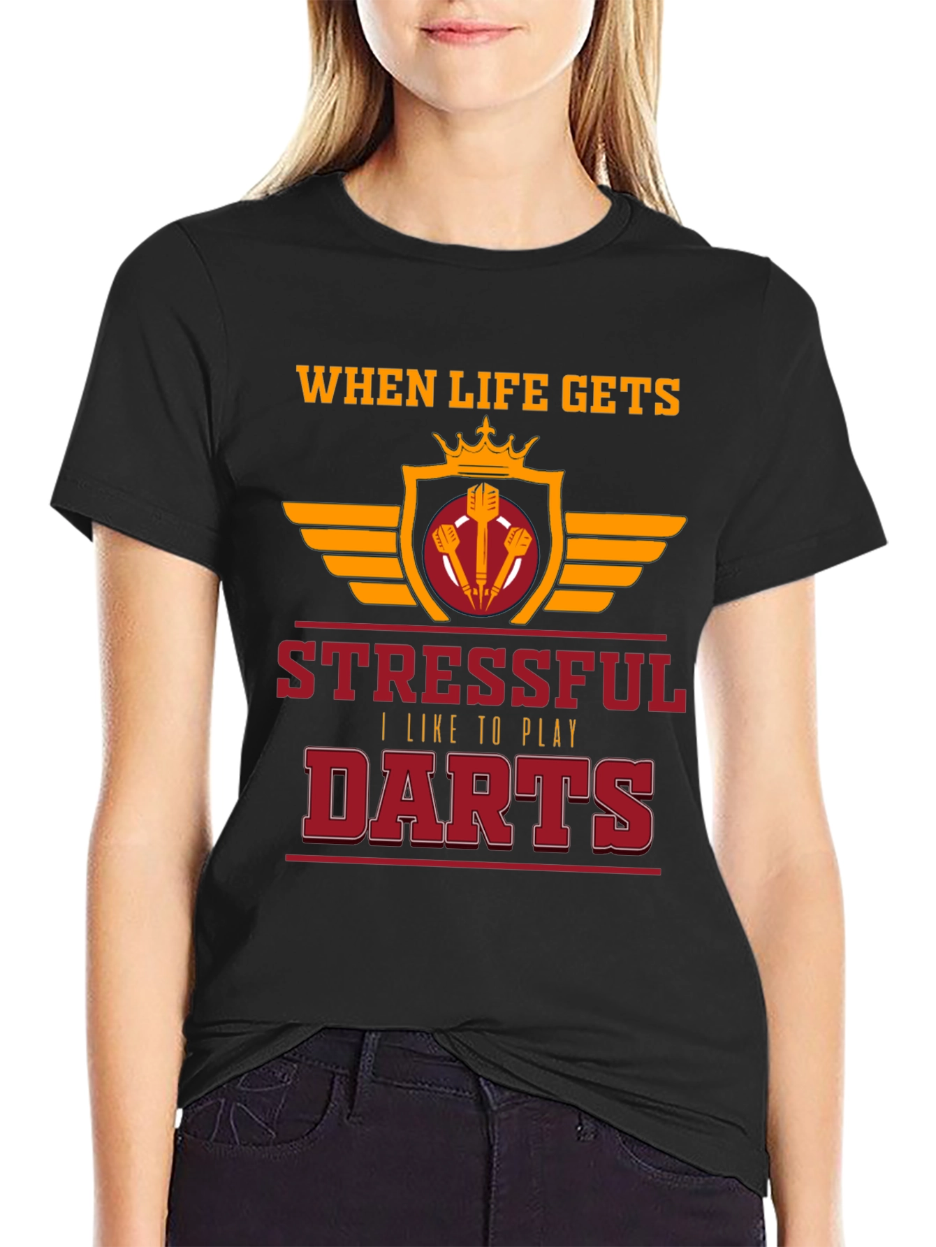 Stressful Darts Black T-Shirt