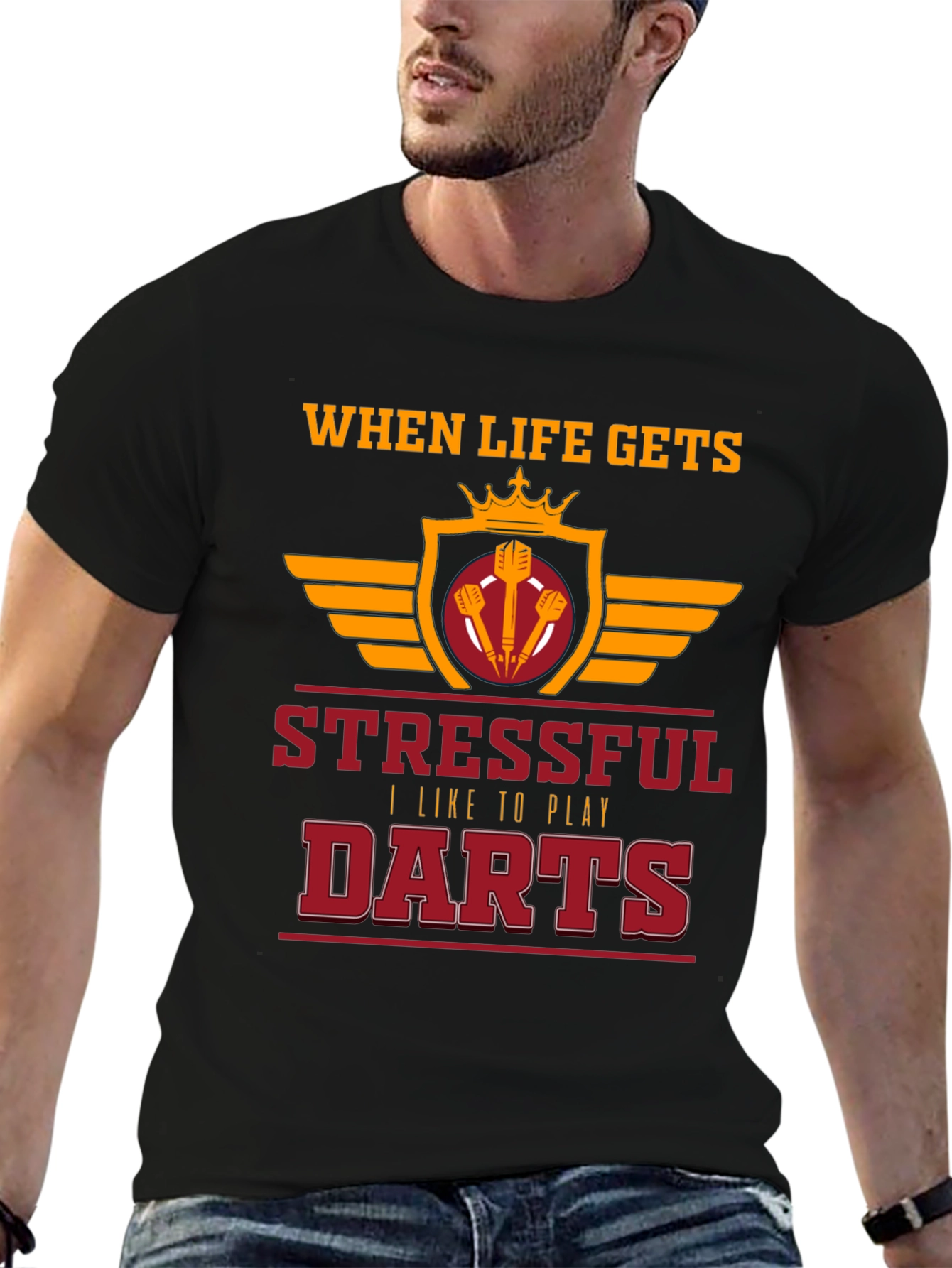 Stressful Darts Black T-Shirt