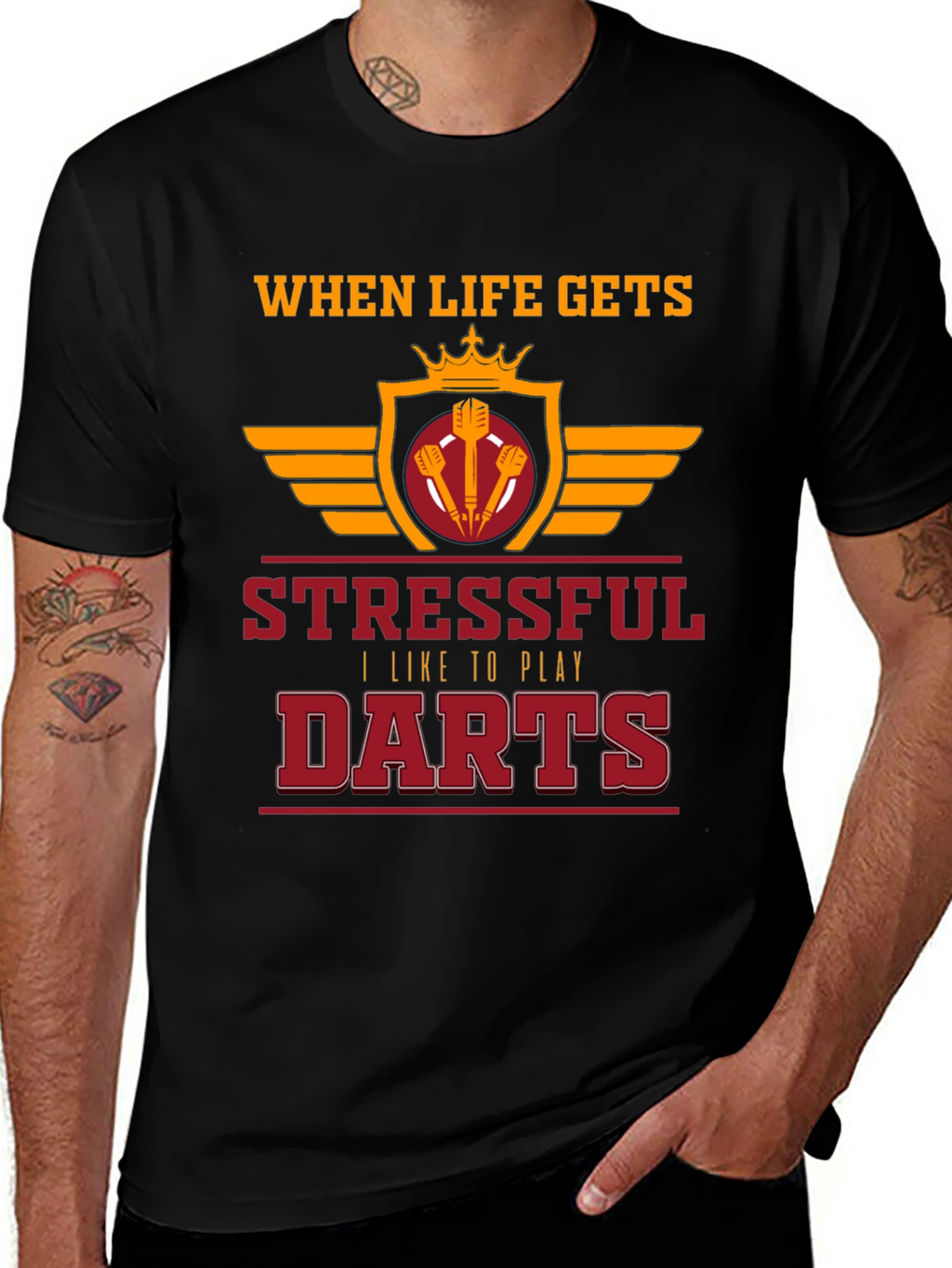 Stressful Darts Black T-Shirt