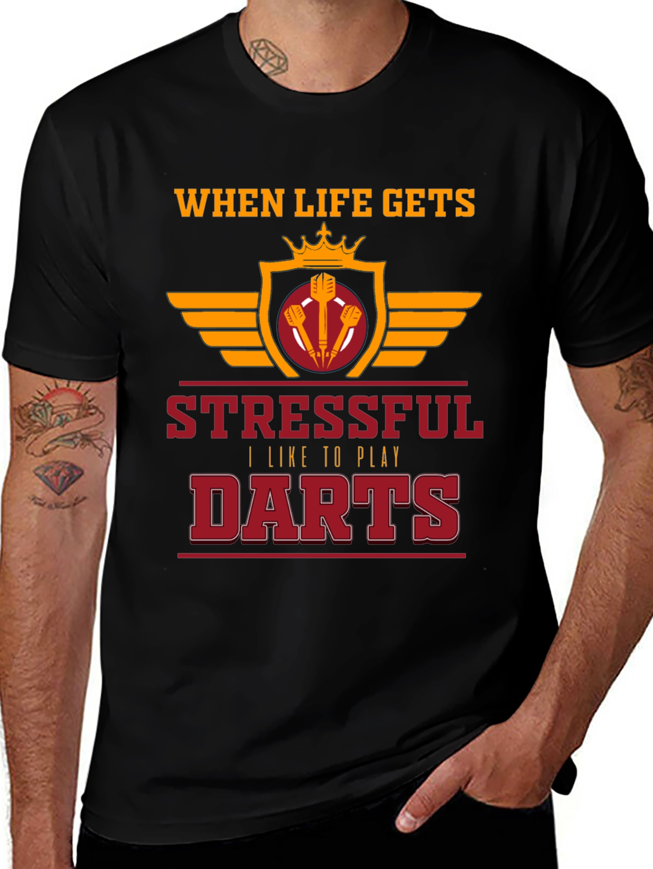 Stressful Darts Black T-Shirt