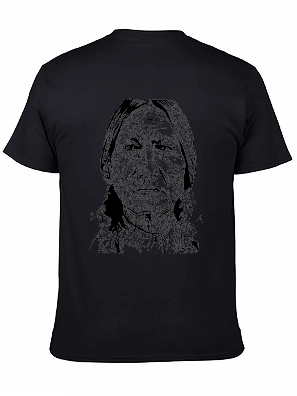 Black T-Shirt with Native American Portrait