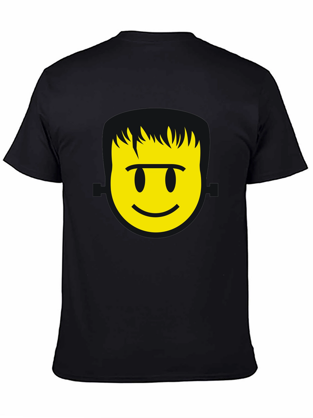 Smiley Face Graphic T-Shirt - Black Casual