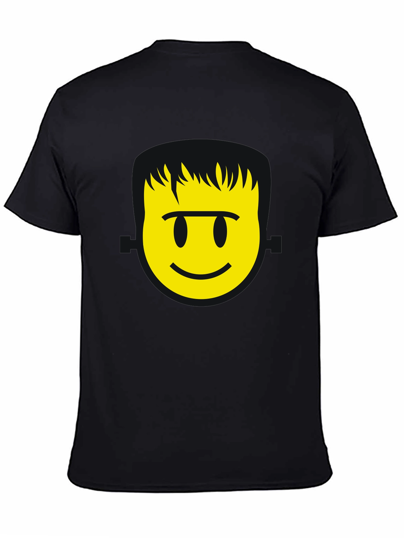 Smiley Face Graphic T-Shirt - Black Casual