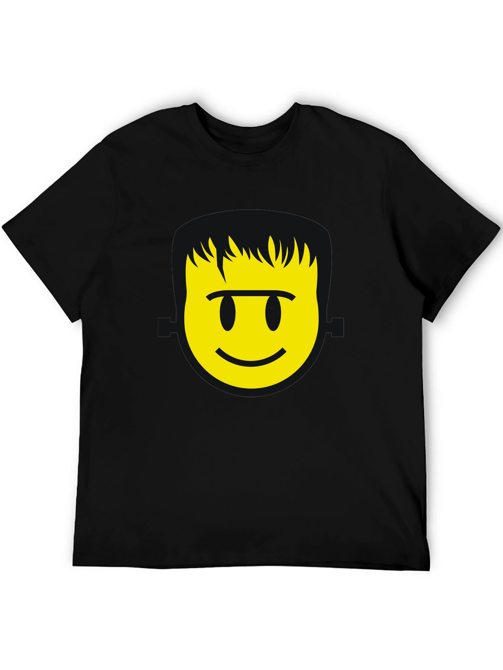 Smiley Face Graphic T-Shirt - Black Casual