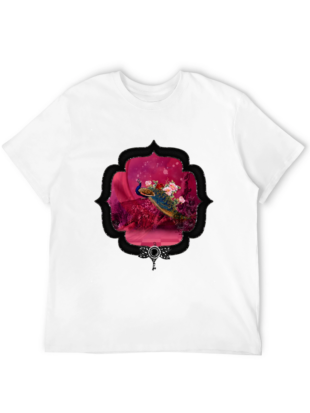 Peacock Floral Framed Graphic Tee