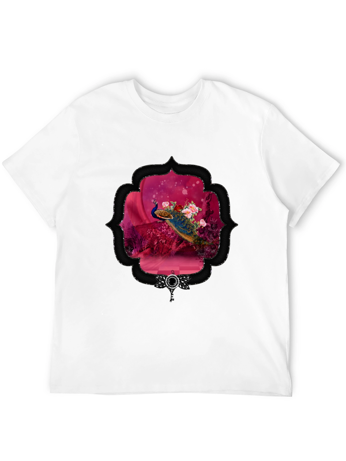 Peacock Floral Framed Graphic Tee