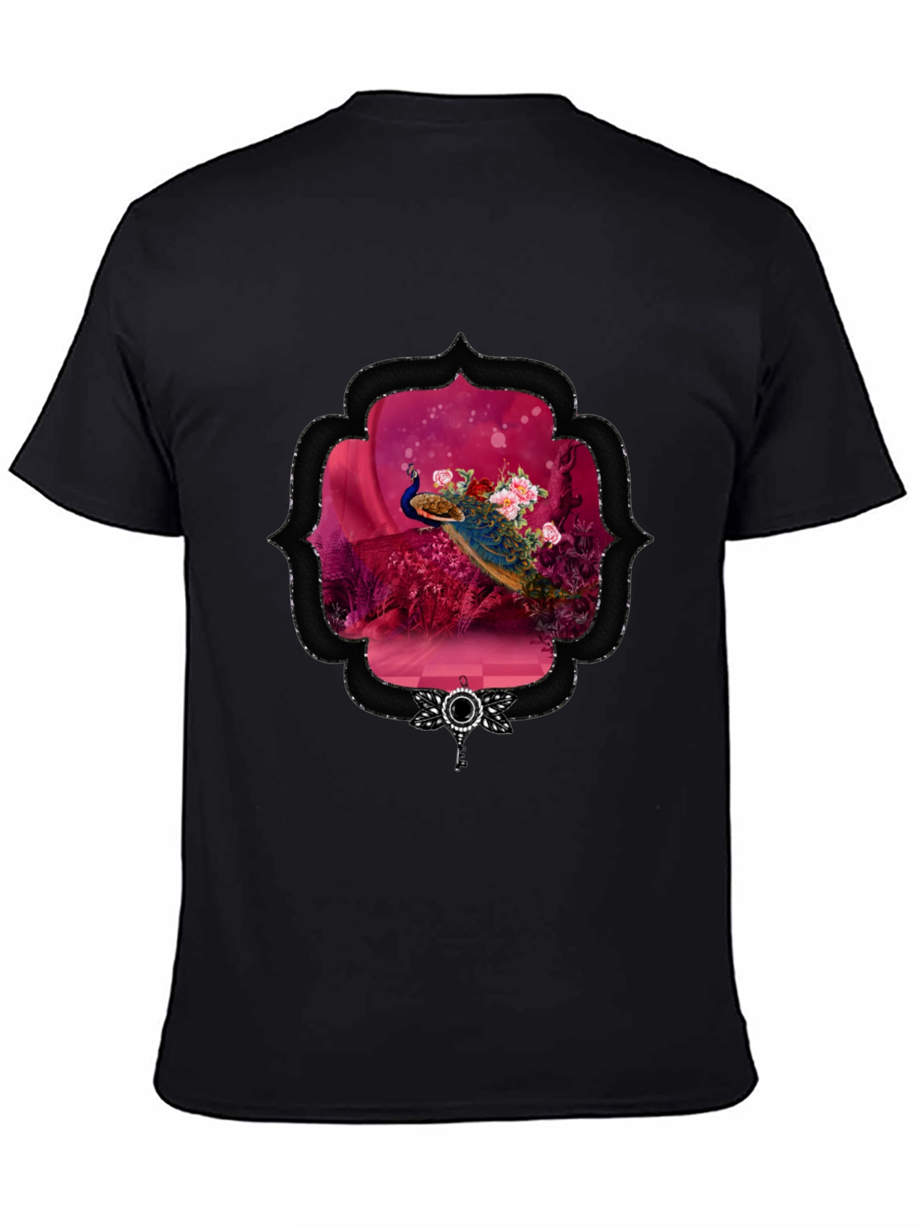Peacock Floral Framed Graphic Tee