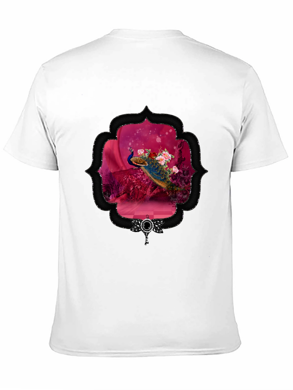 Peacock Floral Framed Graphic Tee