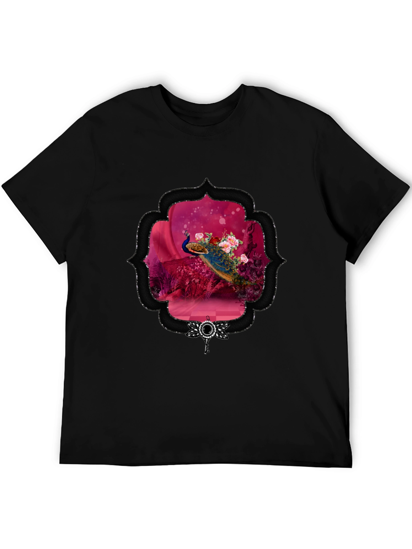 Peacock Floral Framed Graphic Tee