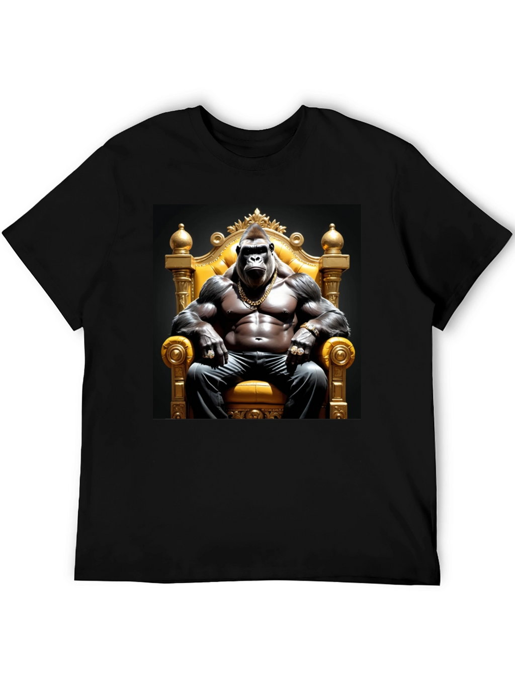 Gorilla King Graphic Tee - Bold Black T-Shirt