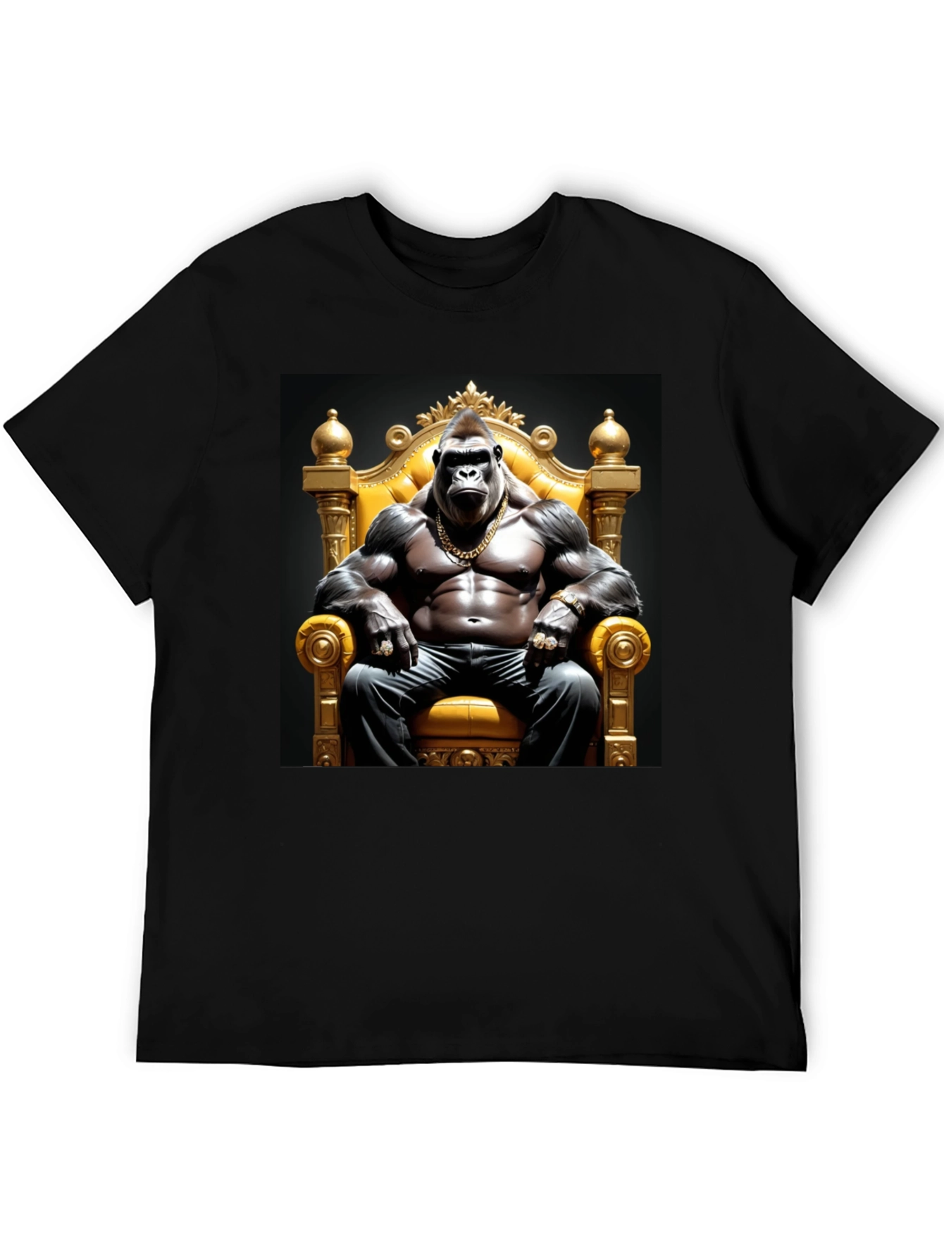 Gorilla King Graphic Tee - Bold Black T-Shirt