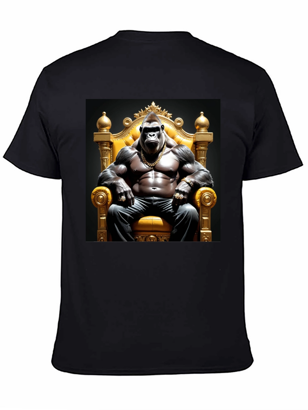 Gorilla King Graphic Tee - Bold Black T-Shirt
