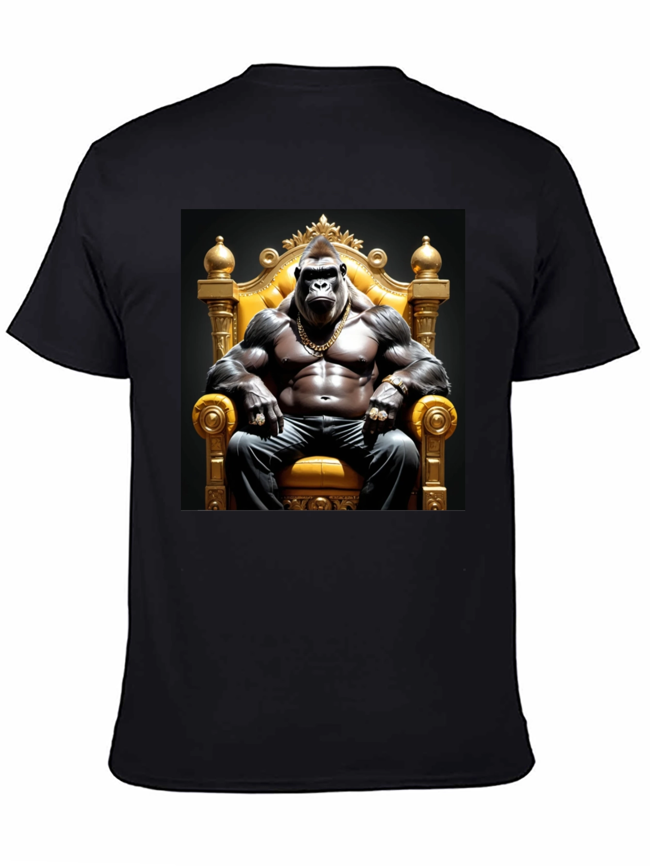 Gorilla King Graphic Tee - Bold Black T-Shirt