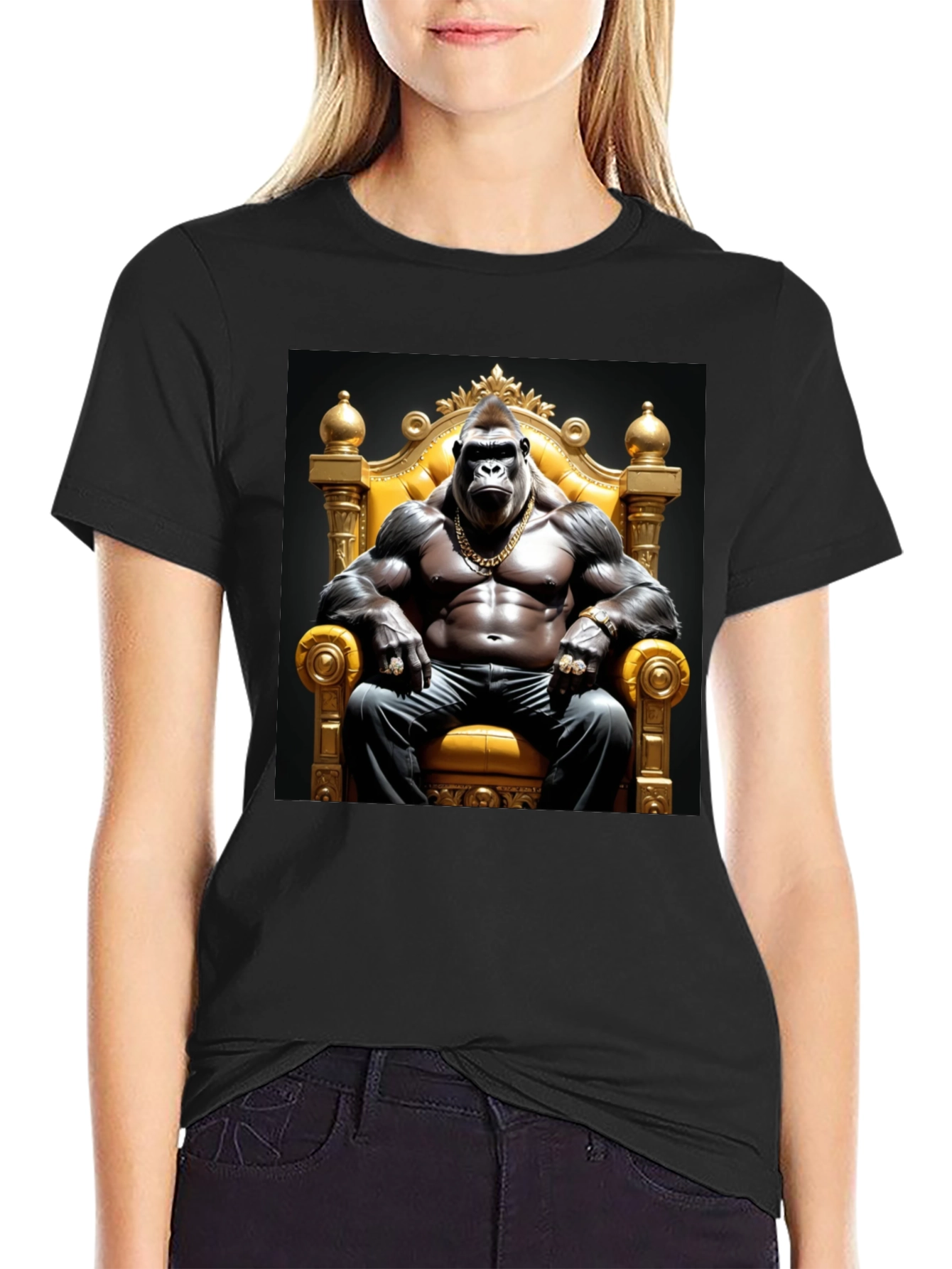 Gorilla King Graphic Tee - Bold Black T-Shirt