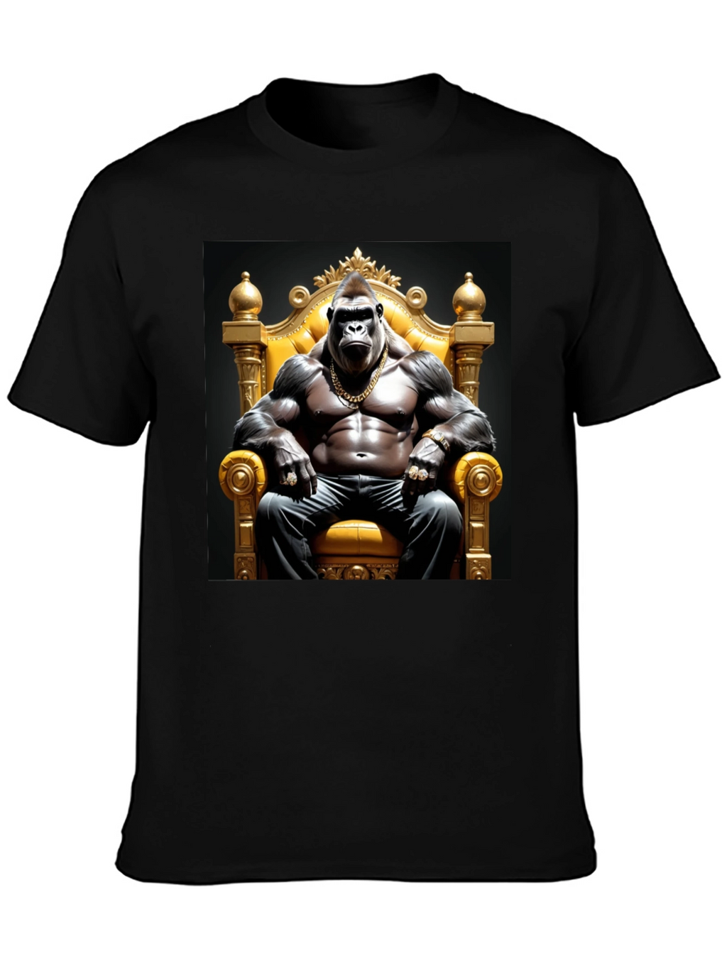 Gorilla King Graphic Tee - Bold Black T-Shirt