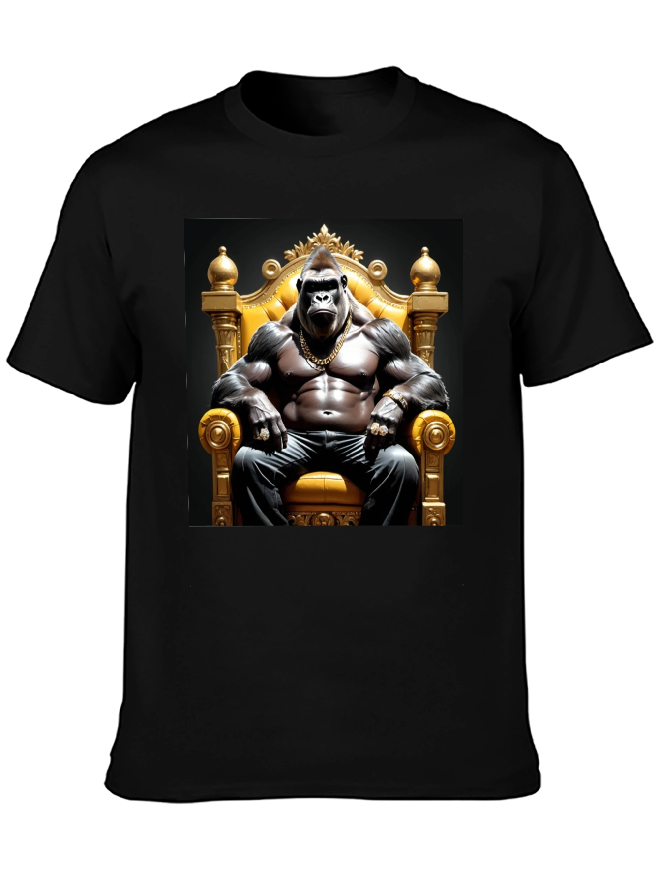 Gorilla King Graphic Tee - Bold Black T-Shirt