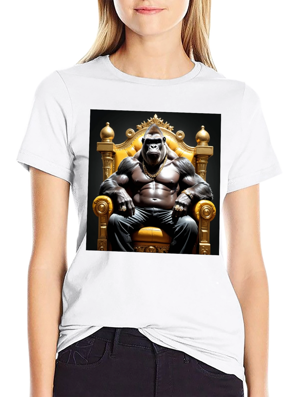 Gorilla King Graphic Tee - Bold Black T-Shirt