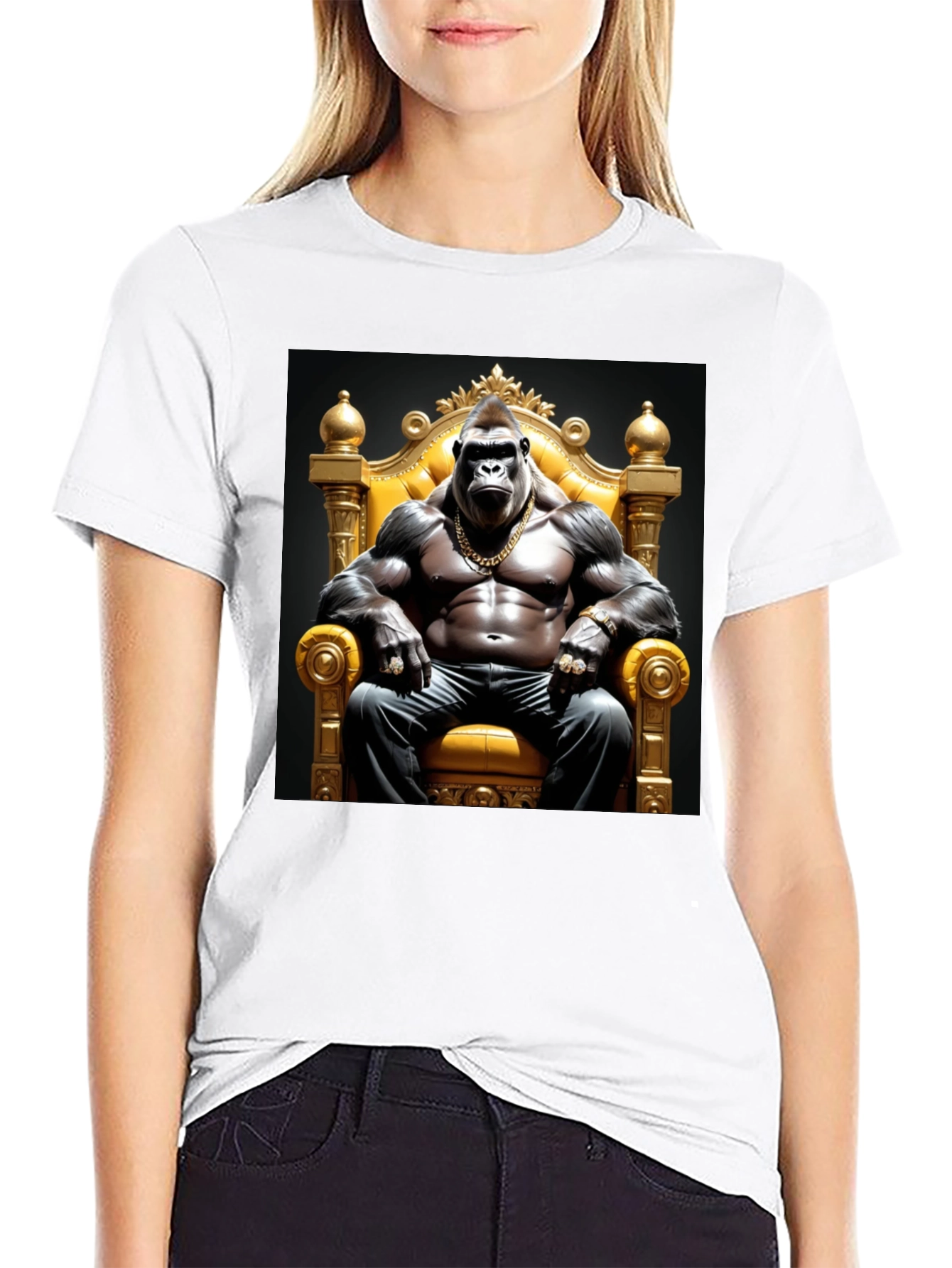 Gorilla King Graphic Tee - Bold Black T-Shirt