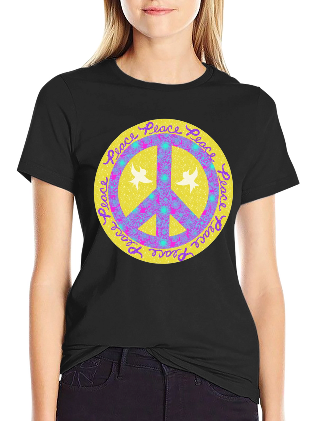 Peace Sign Graphic Tee - Retro Style