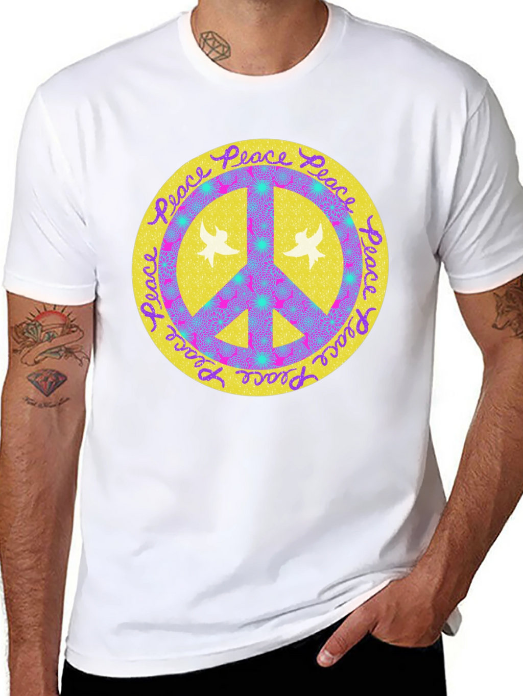 Peace Sign Graphic Tee - Retro Style