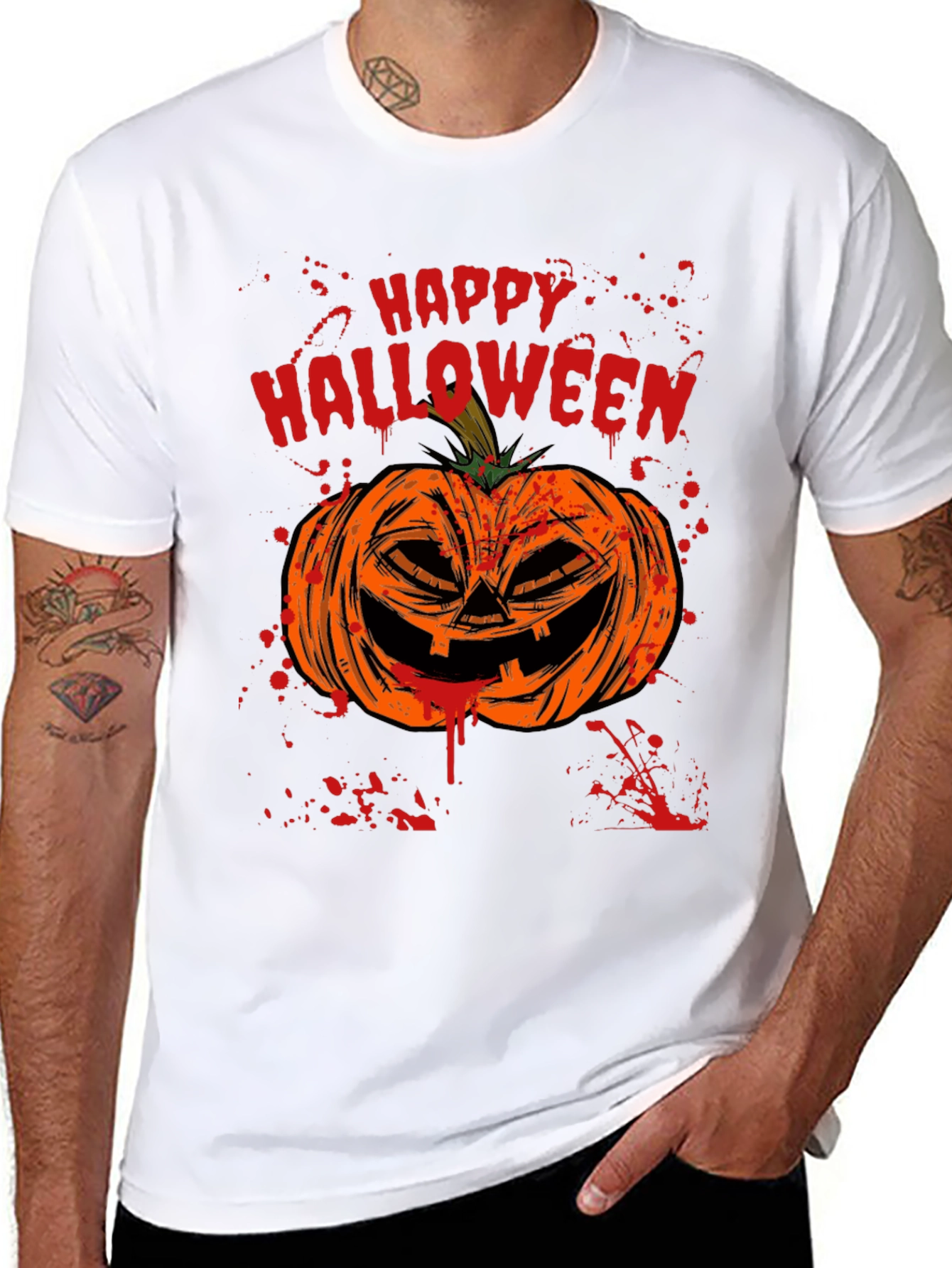 Happy Halloween Pumpkin Graphic T-Shirt