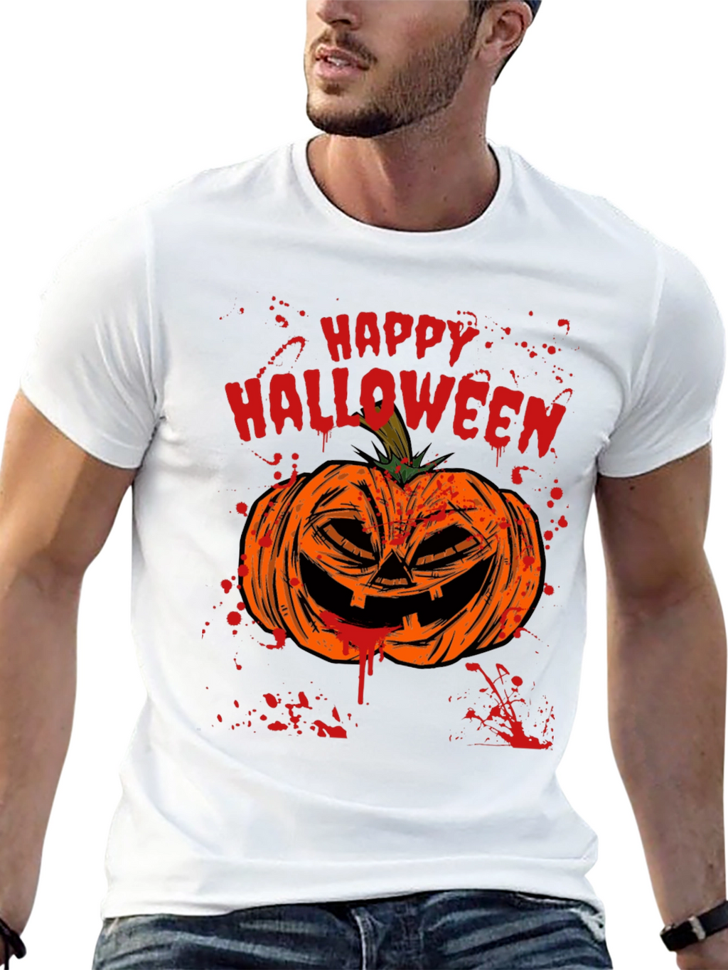 Happy Halloween Pumpkin Graphic T-Shirt