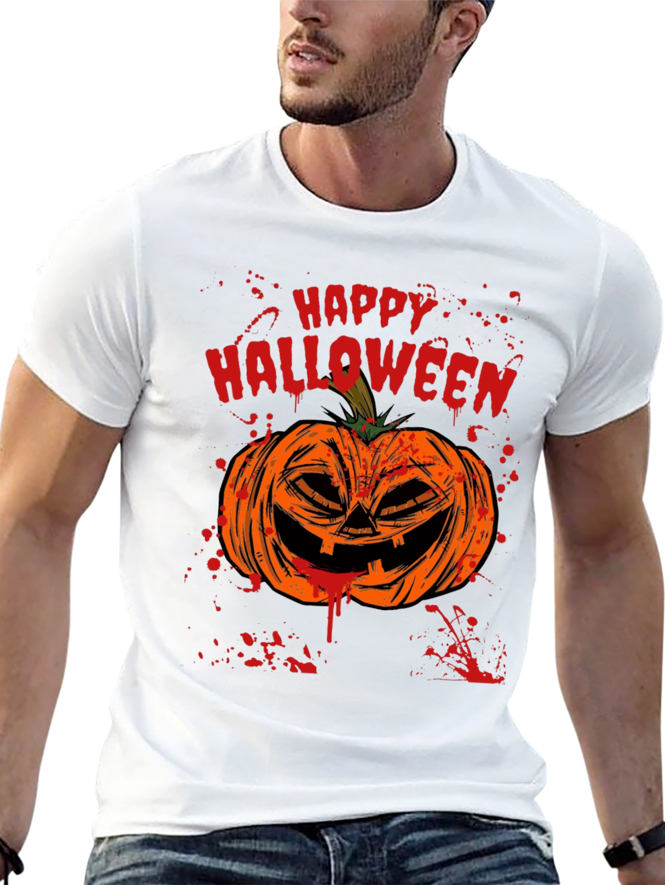 Happy Halloween Pumpkin Graphic T-Shirt