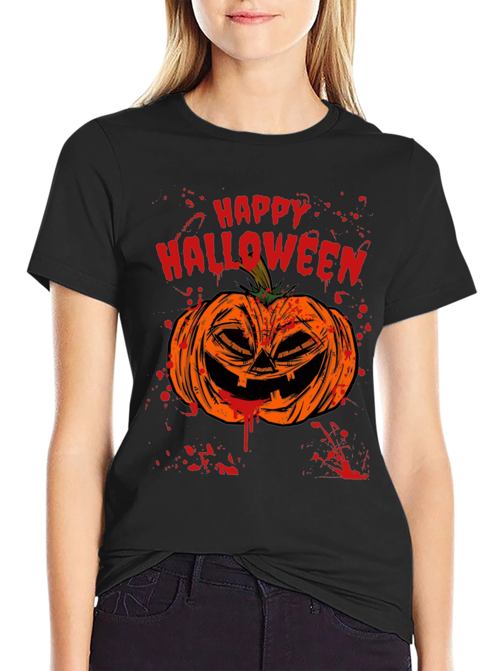 Happy Halloween Pumpkin Graphic T-Shirt
