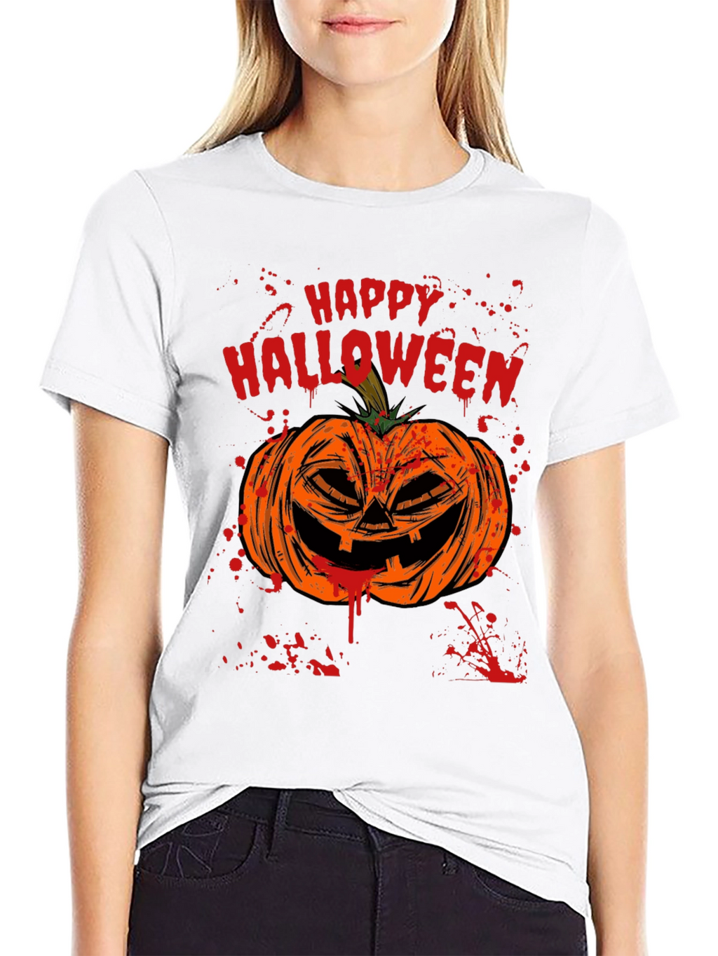 Happy Halloween Pumpkin Graphic T-Shirt