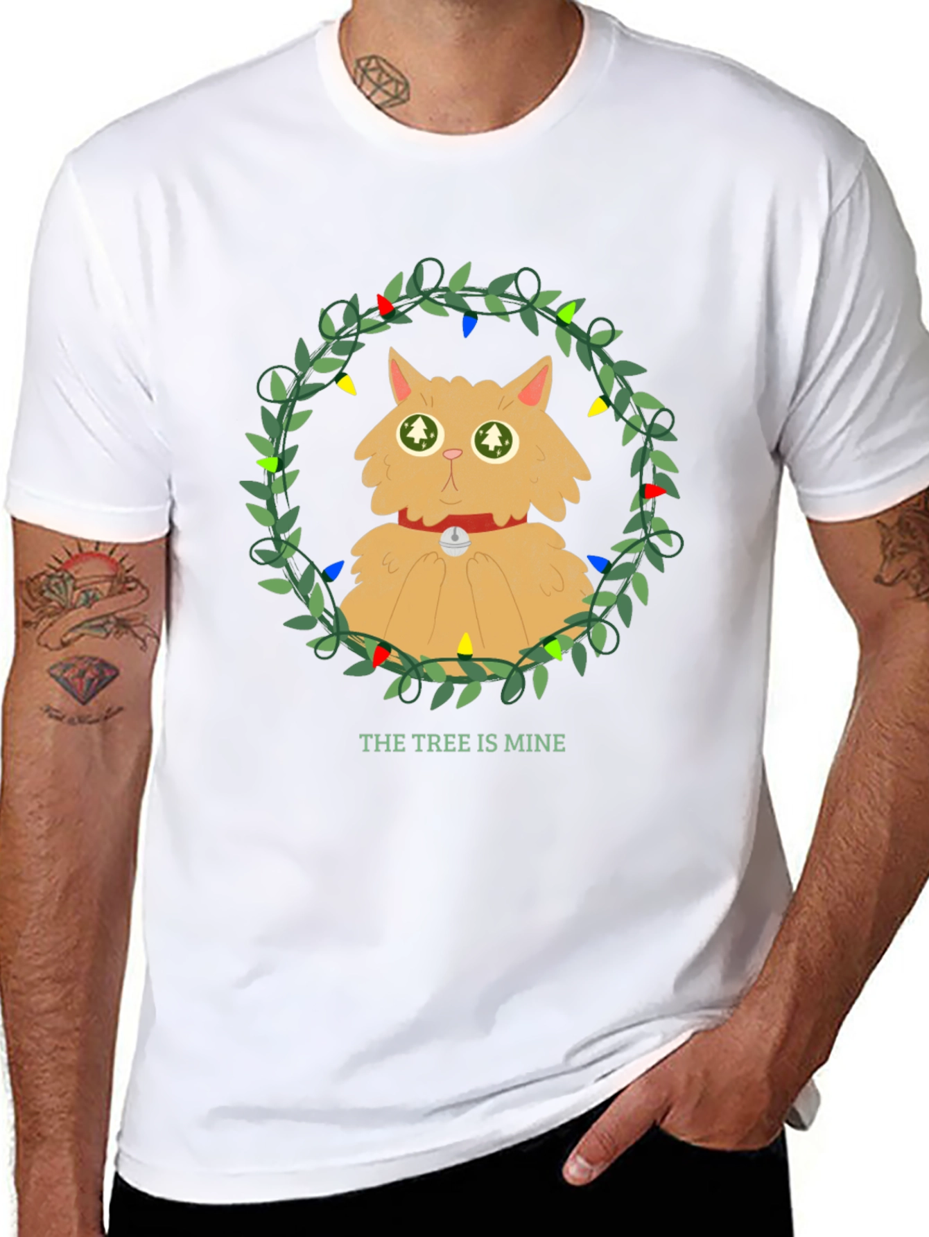 Funny Christmas Cat Tree T-Shirt
