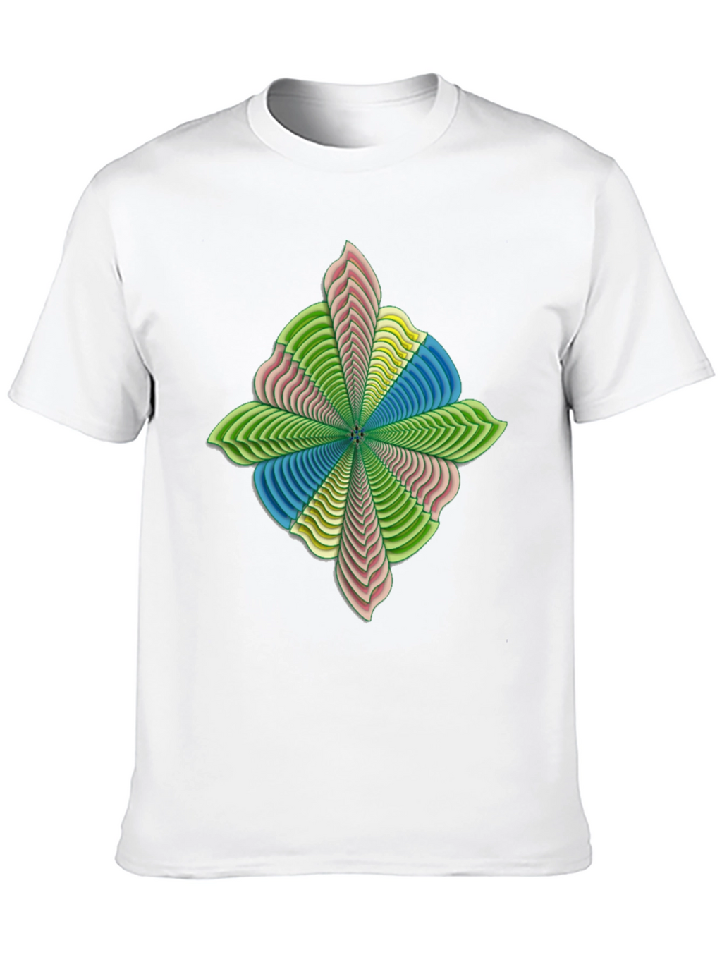 Abstract Flower Petal Graphic Print Black T-Shirt