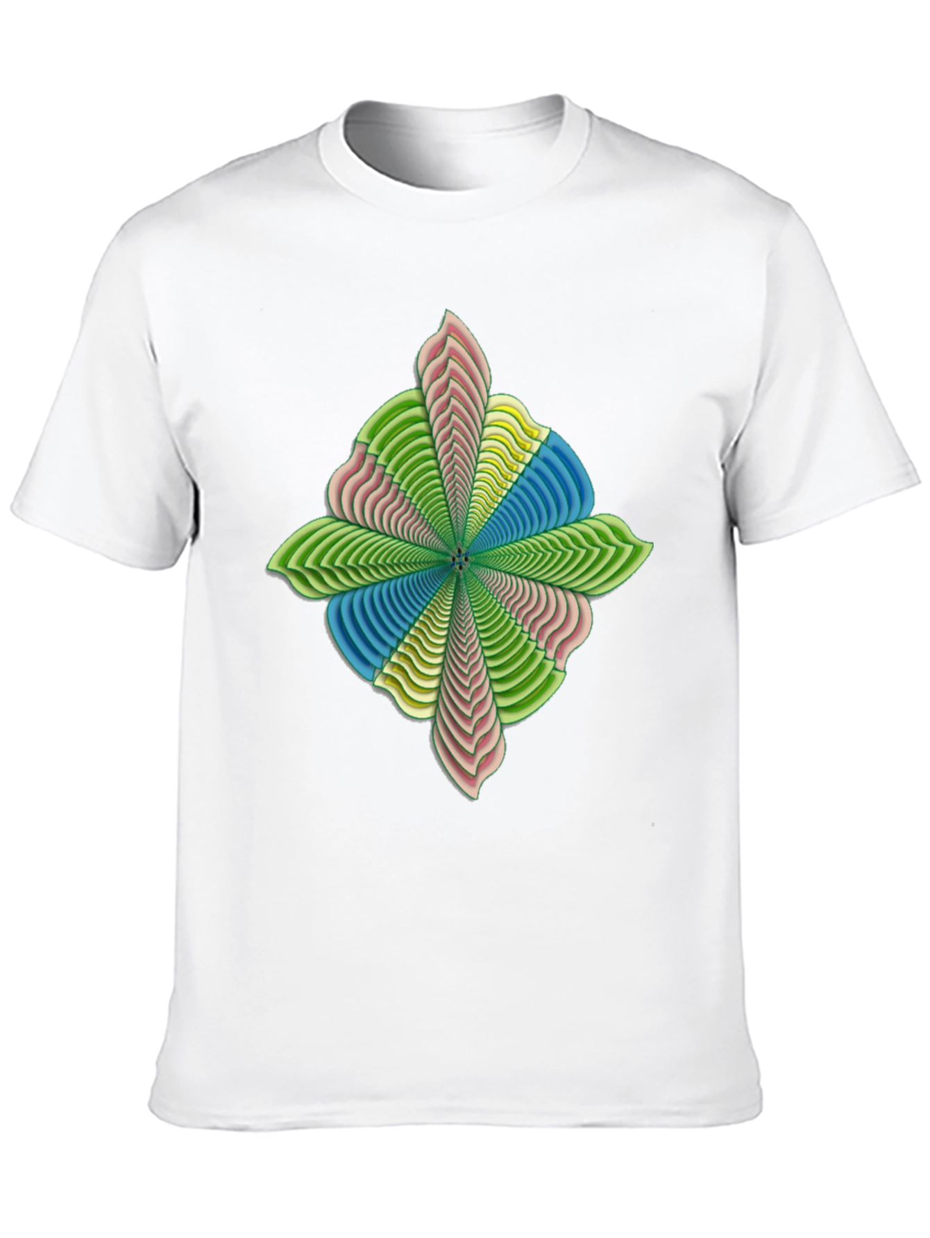 Abstract Flower Petal Graphic Print Black T-Shirt