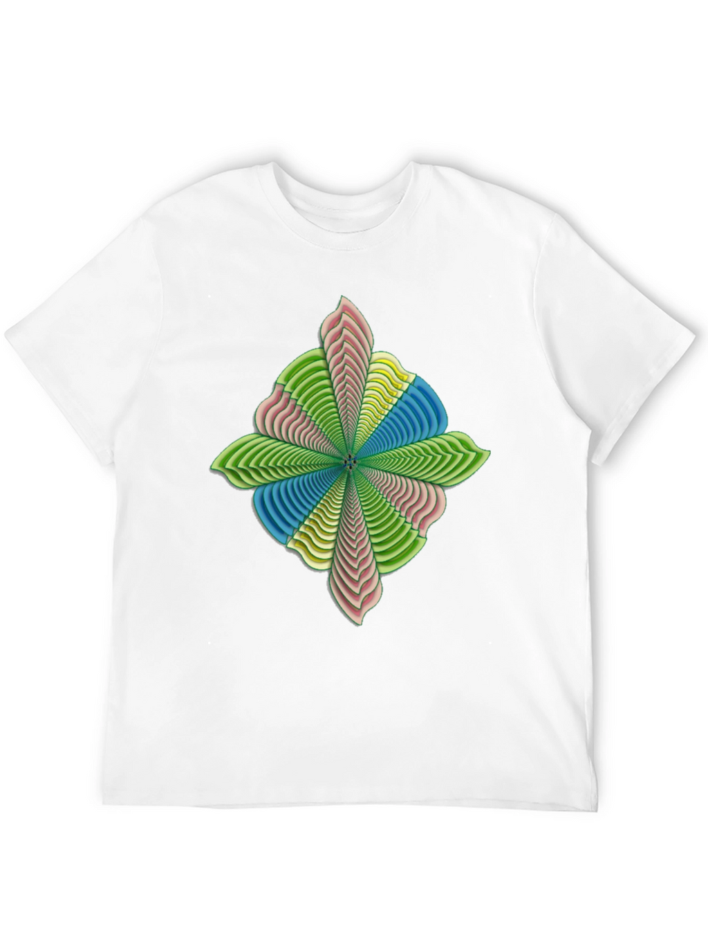 Abstract Flower Petal Graphic Print Black T-Shirt