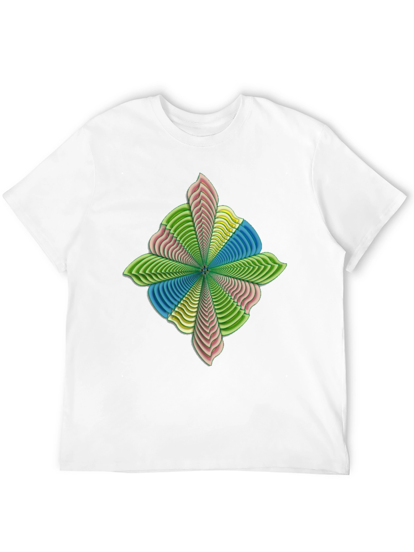 Abstract Flower Petal Graphic Print Black T-Shirt